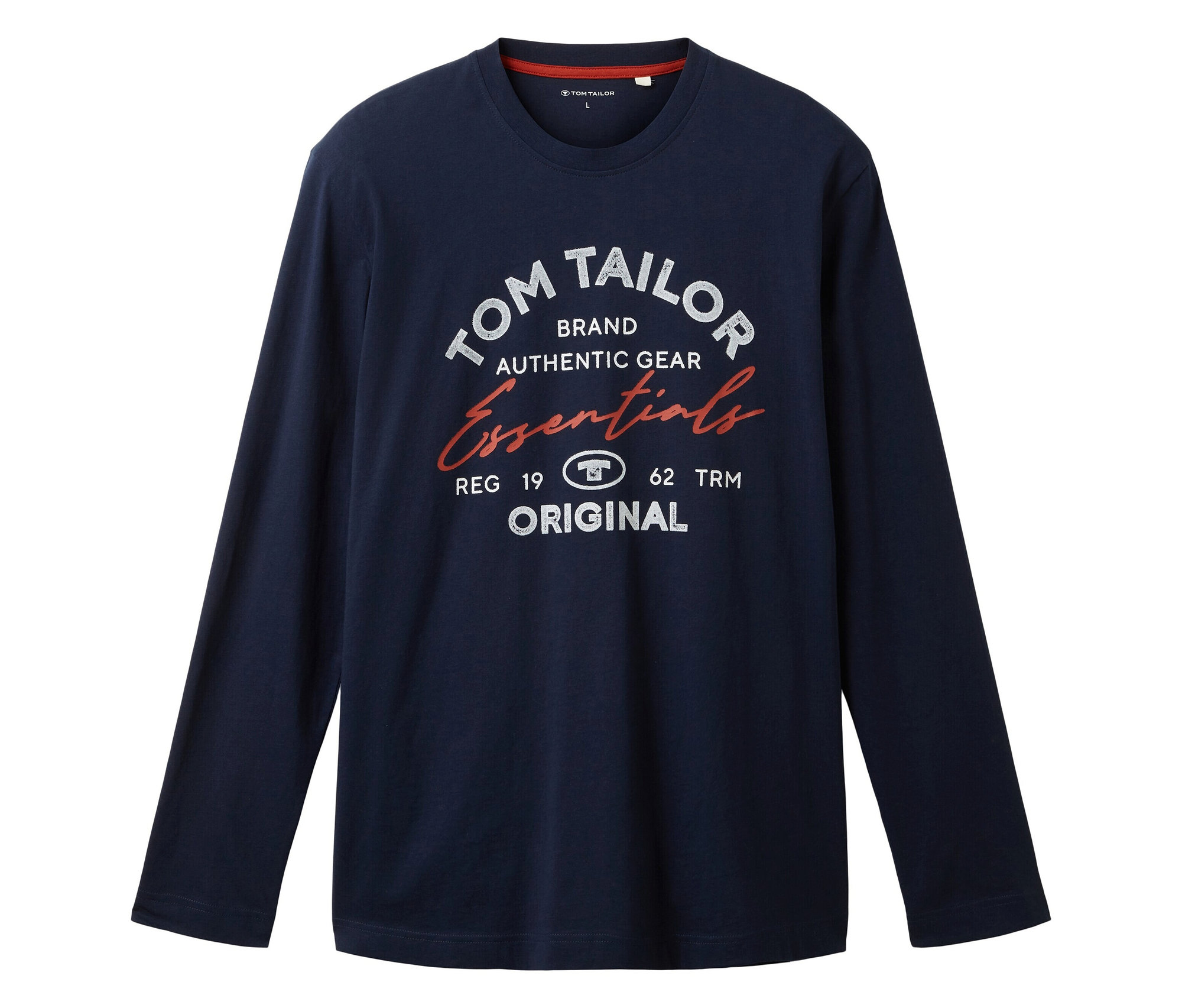 Koszulka z długim rękawem i logo Tom Tailor- niebieski/z nadrukiem