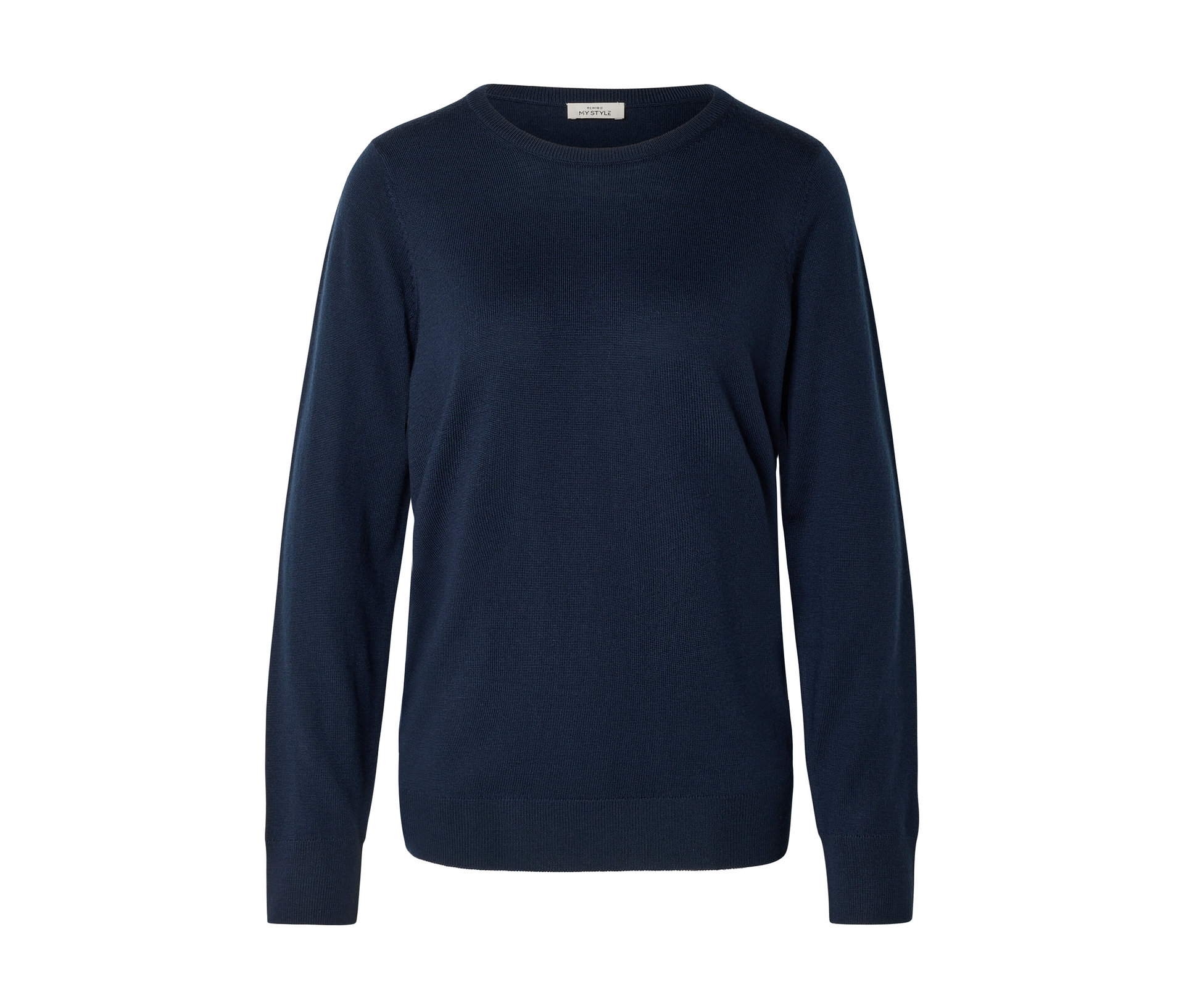 Tchibo - Sweter z cienkiej dzianiny z wełny merino, granatowy