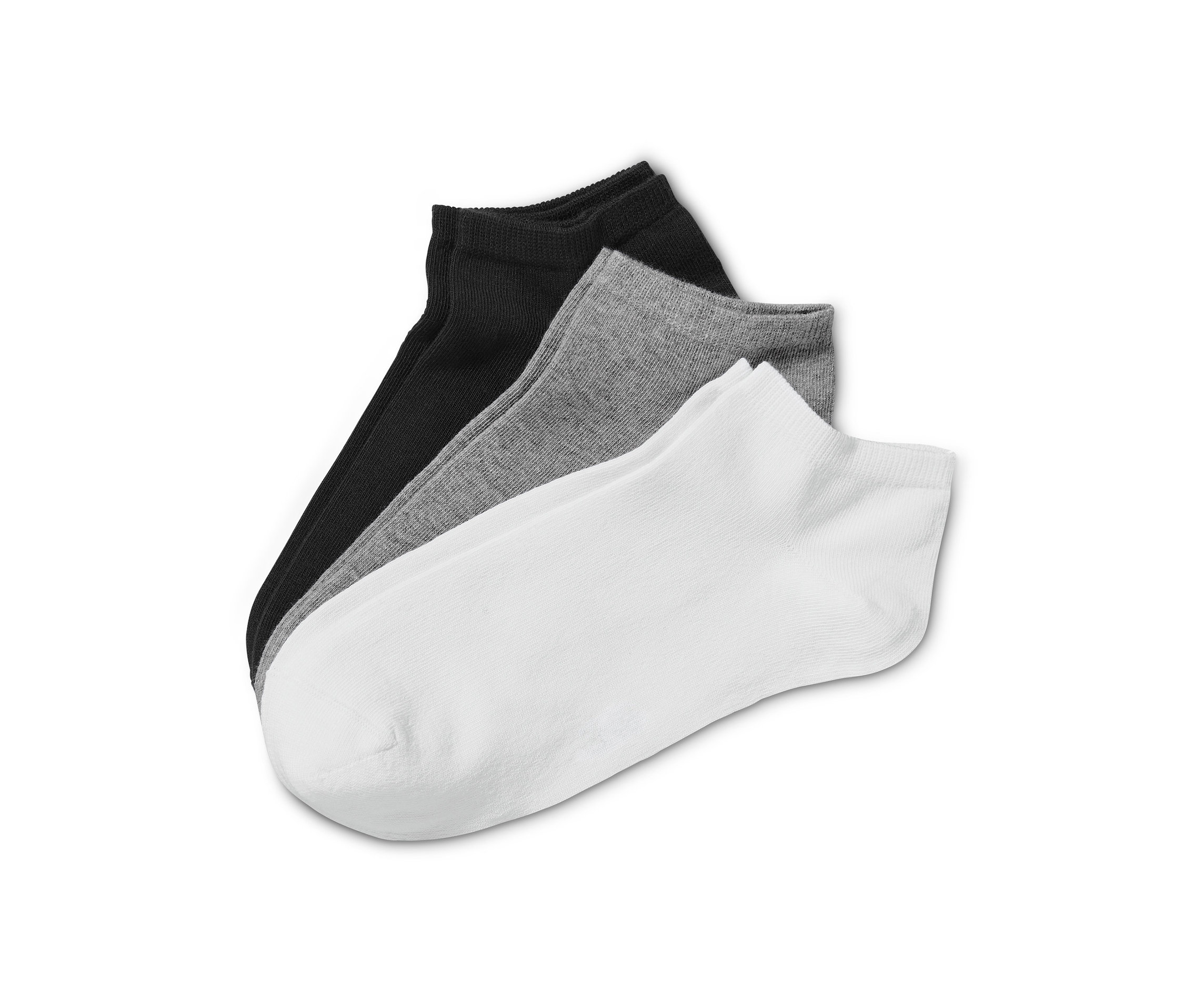 Czarne, szare i białe skarpety męskie do butów sportowych, 3 pary.