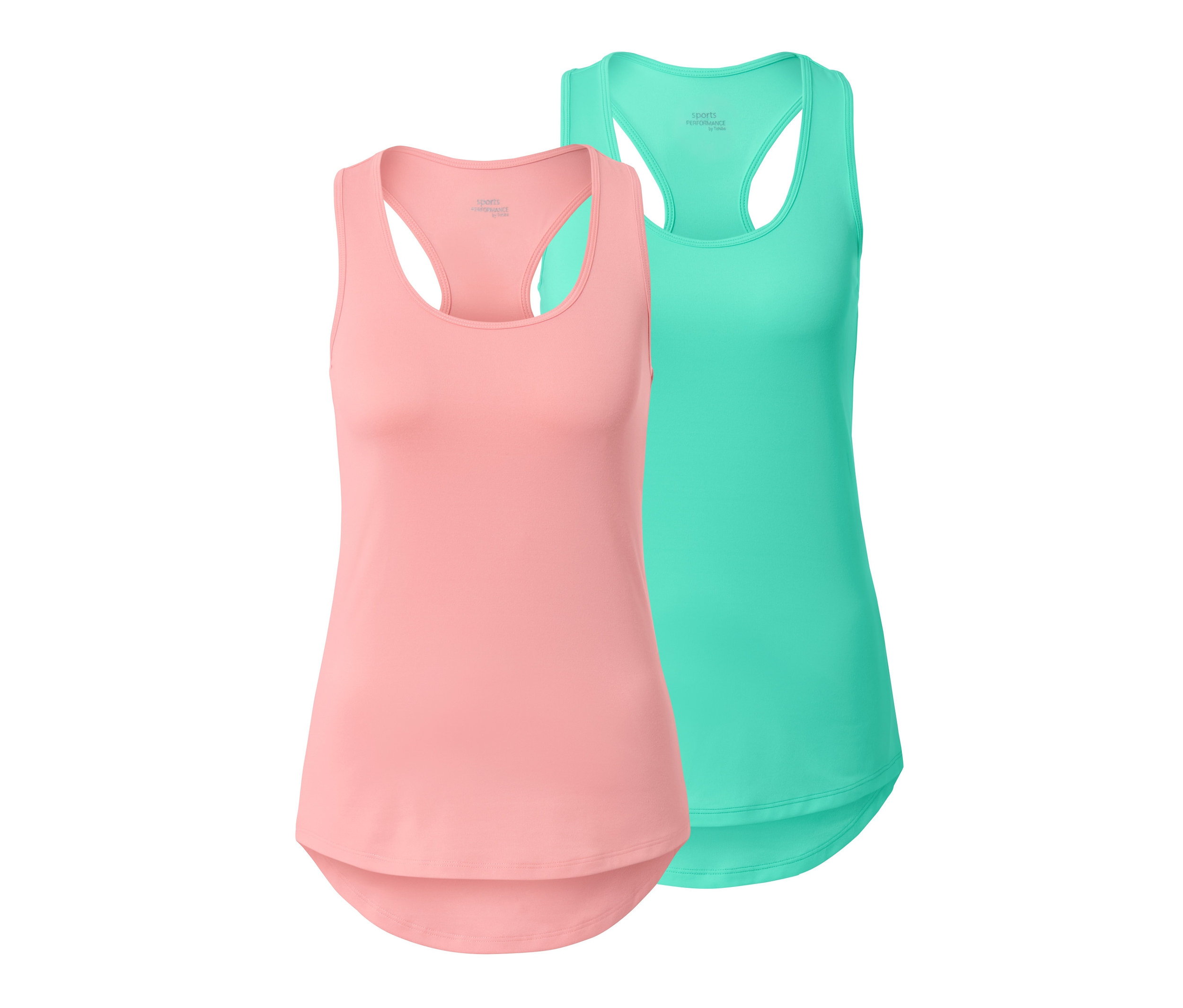 Tchibo - Topy funkcyjne- zielony/różowy