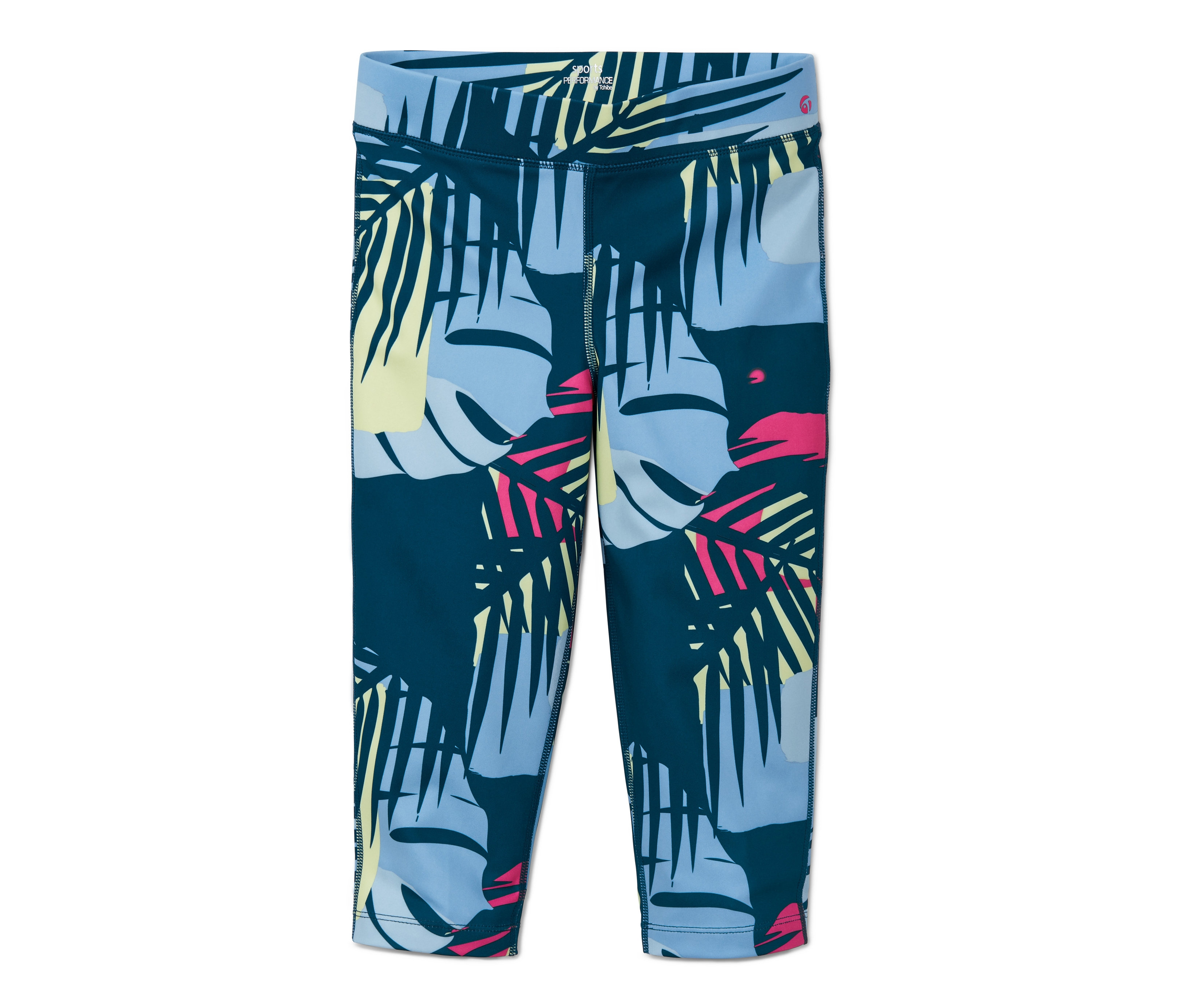 Tchibo - Dziecięce legginsy sportowe o długości 3/4 z materiałem z recyklingu, niebieski/niebieski