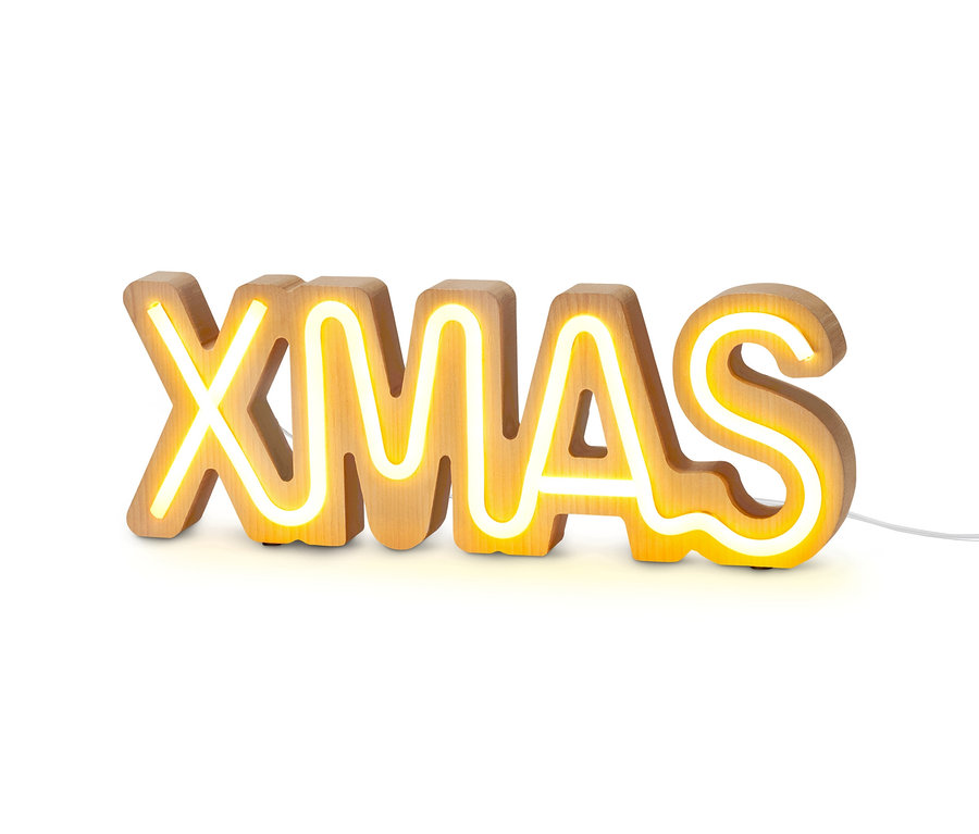 Drewniany napis LED XMAS.