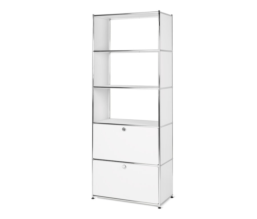 Biały regał metalowy »CN3« z 2 szufladami.