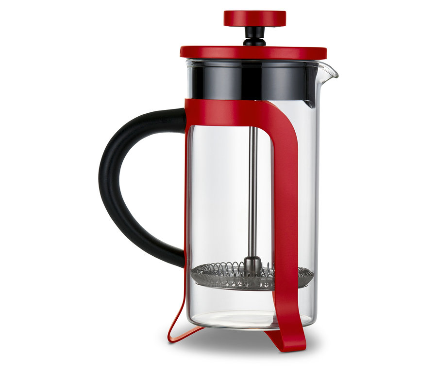 Czerwony zaparzacz tłokowy 300 ml na 2 filiżanki.