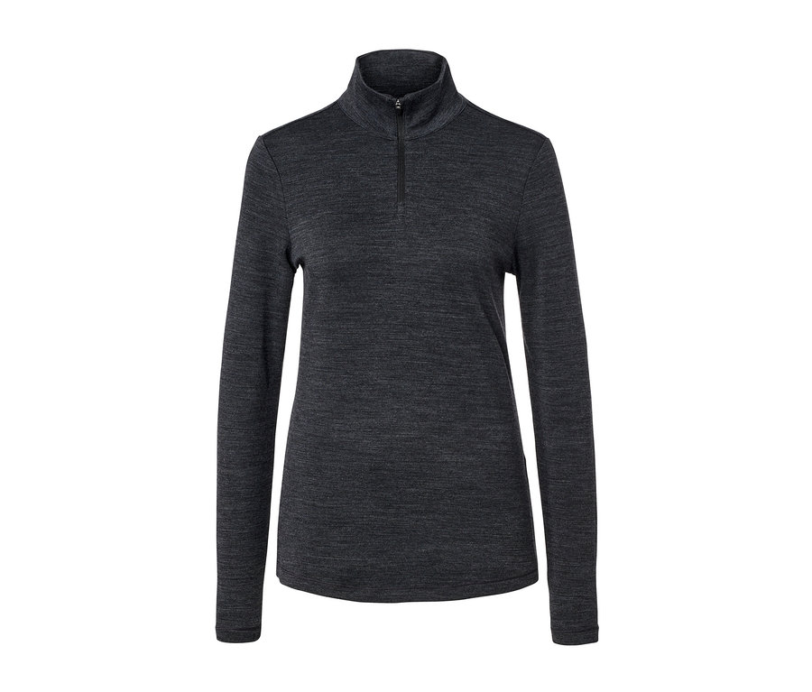 Szara koszulka funkcyjna z długim rękawem z wełną z certyfikatem RWS.