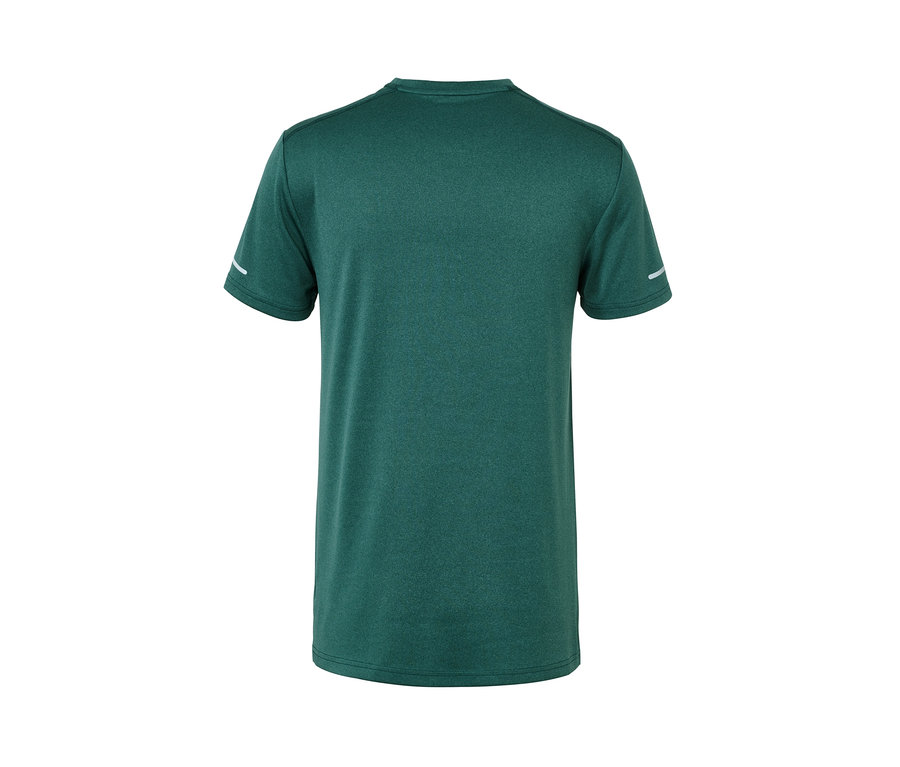 Ciemnozielona melanżowa koszulka funkcyjna z krótkim rękawem.