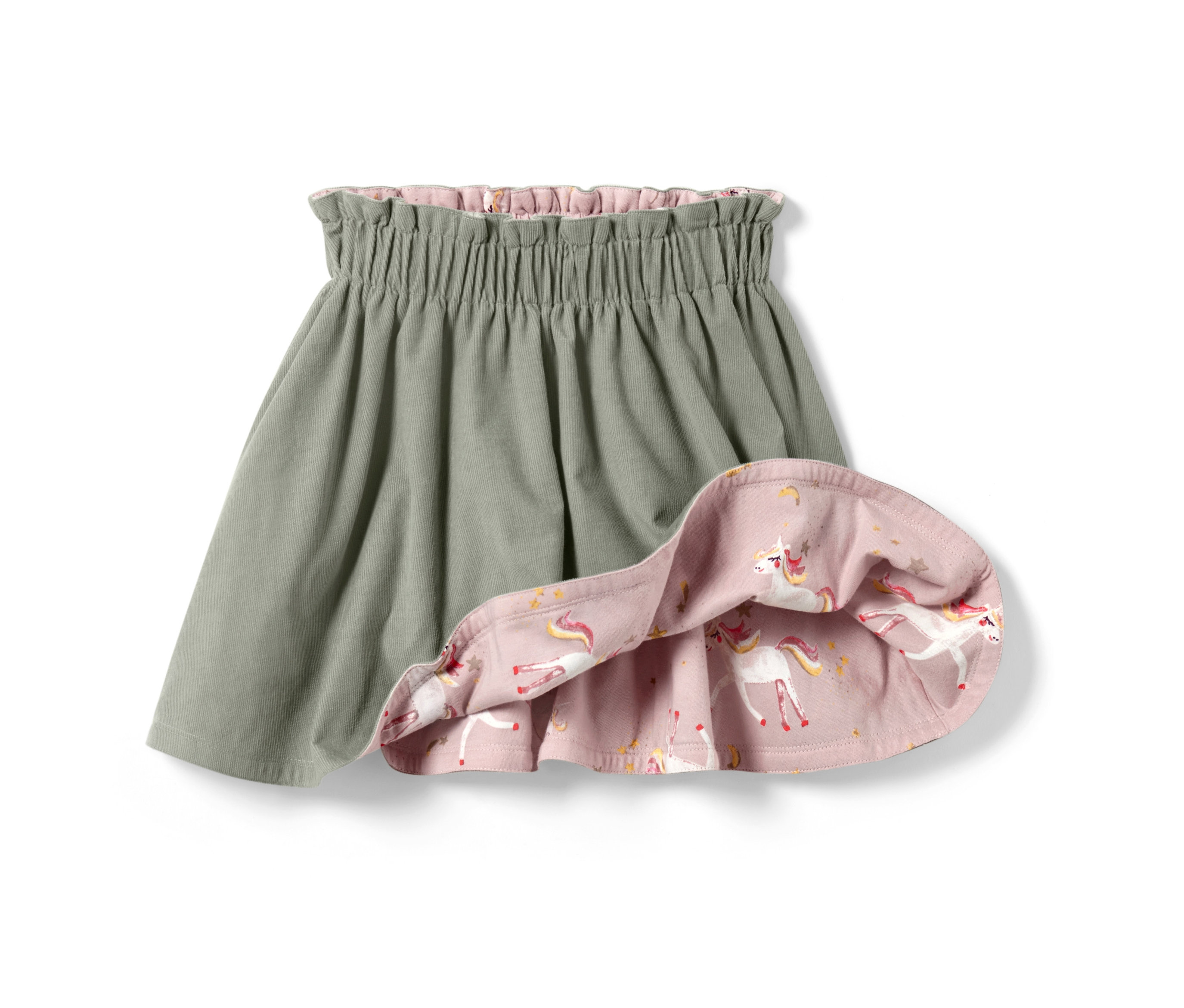 Tchibo - Dwustronna sztruksowa spódniczka dziecięca- zielony