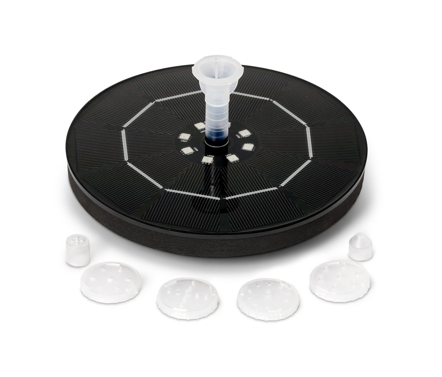 Tchibo - Pływająca fontanna solarna z podświetleniem - kolor: czarny