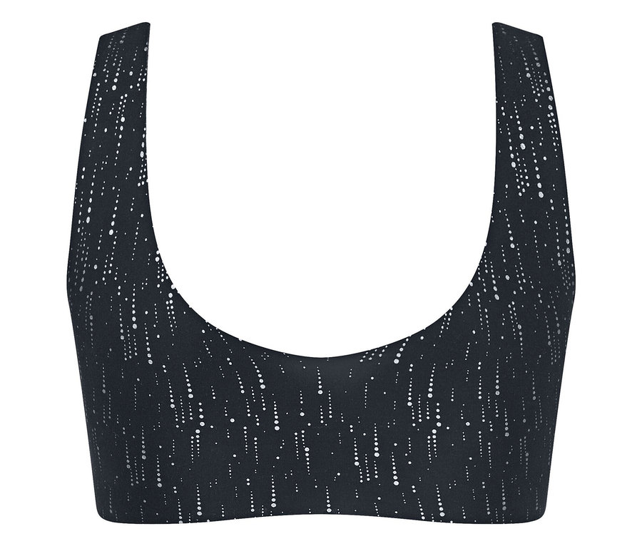 Czarny top sloggi ZERO Feel 2.0 Festive z nadrukiem na całej powierzchni.