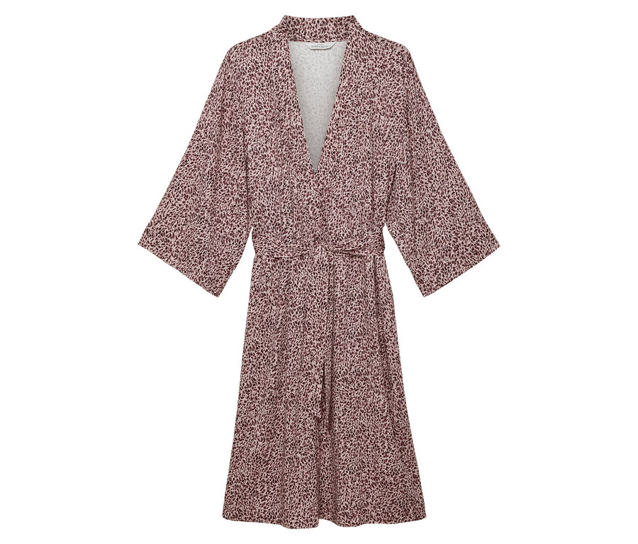 Sukienka na całej powierzchni w zwierzęcy wzór z wiązaniem w talii.