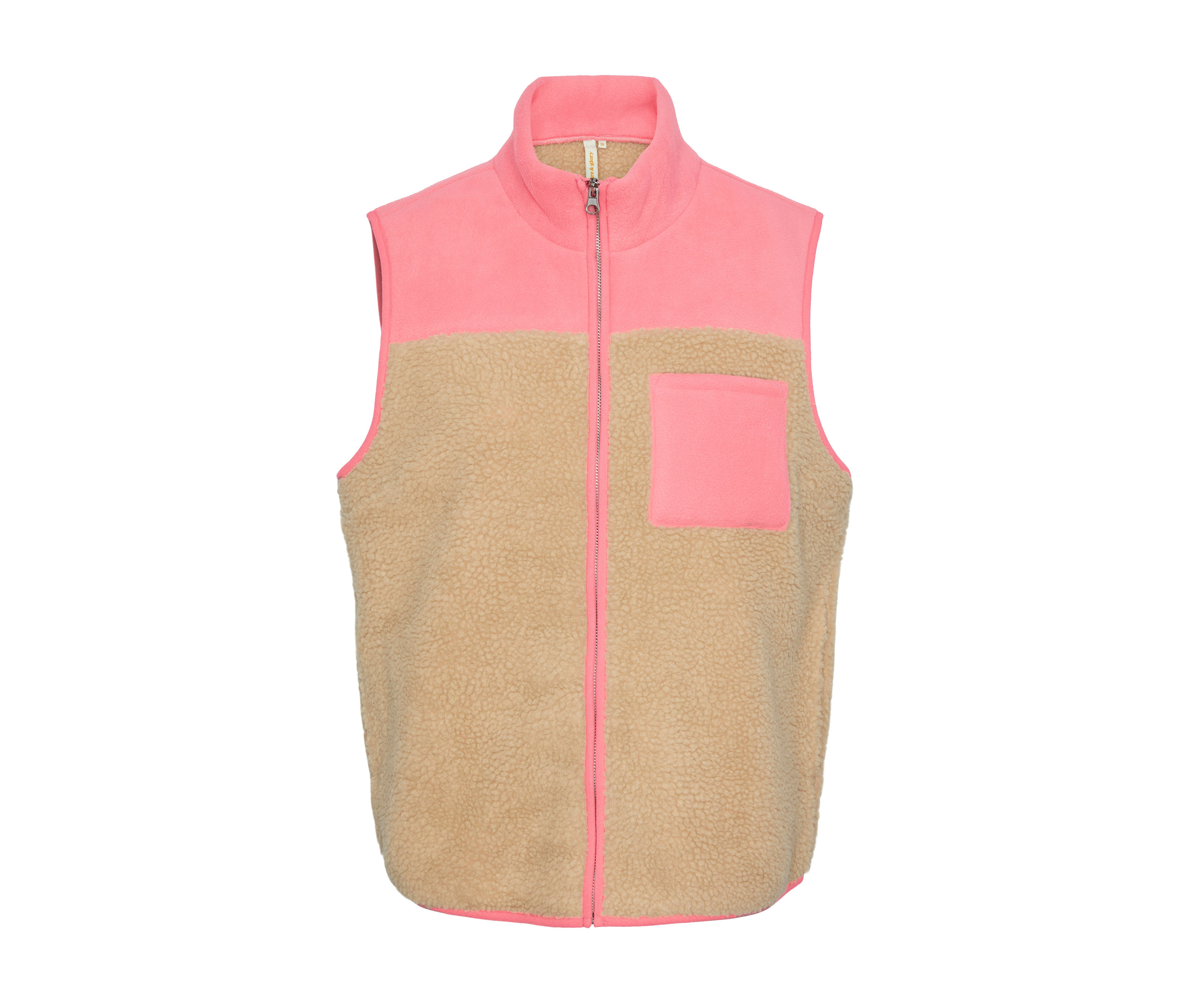 Tchibo - Pluszowa kamizelka- różowy/beżowy