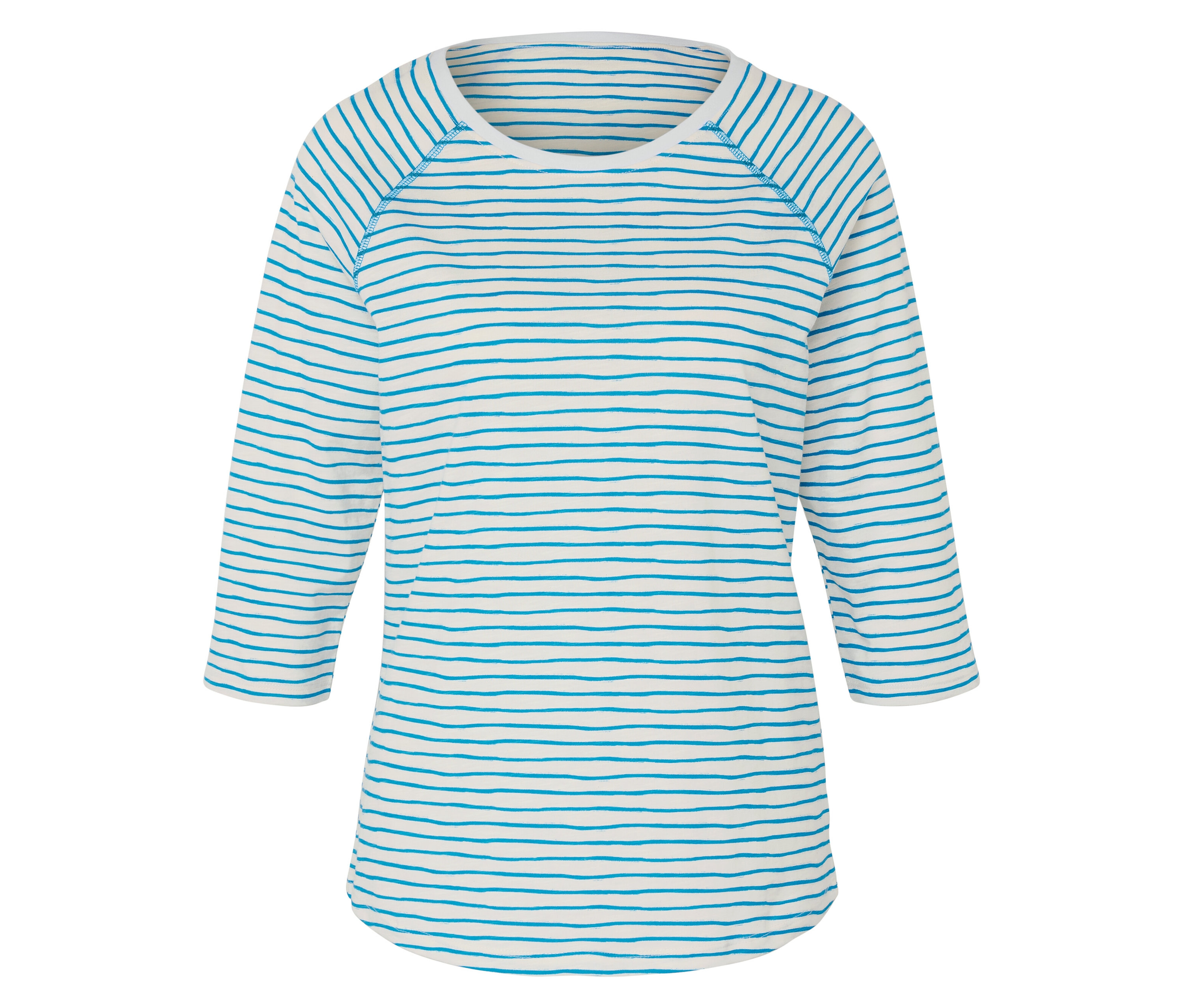 Tchibo - Bluzka w paski z rękawami o długości 3/4- biały/niebieski/w paski