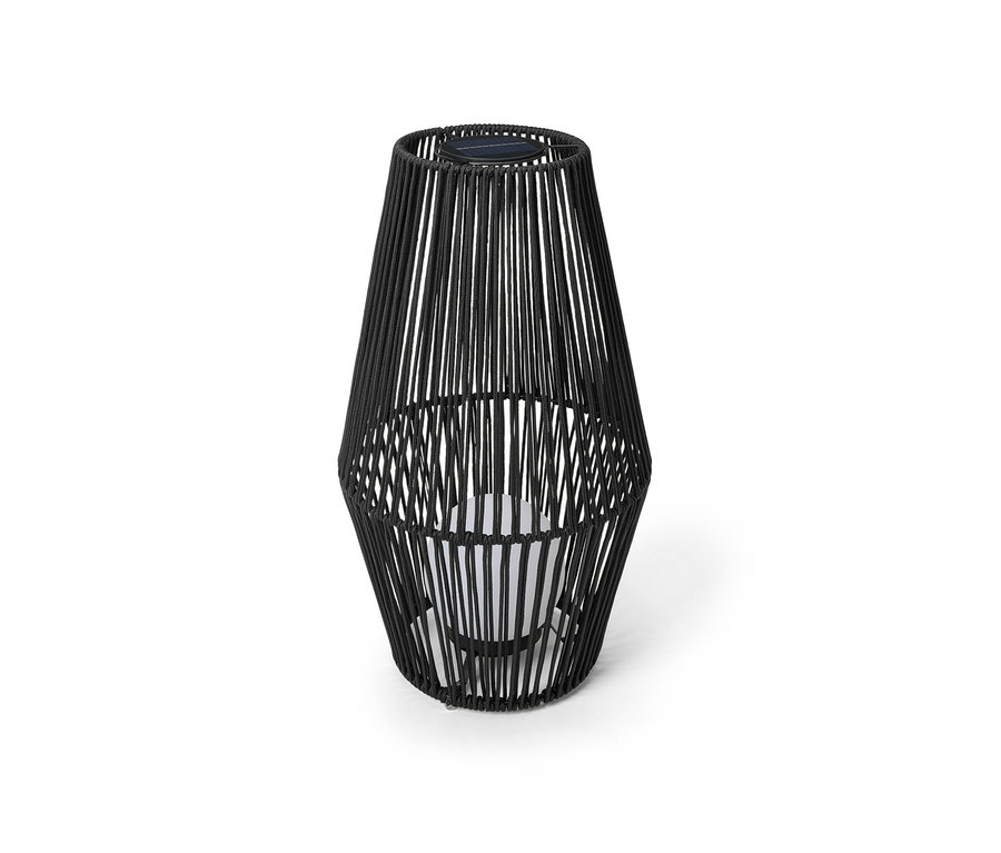 Duża latarnia solarna ze sznurkiem tekstylnym.