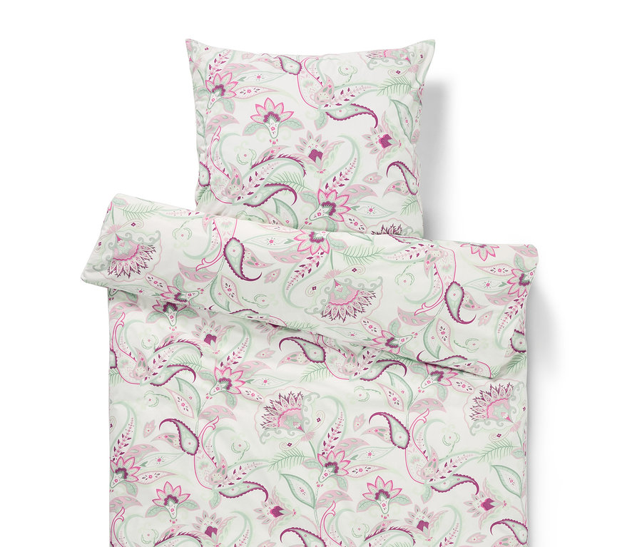 Pościel Renforcé z motywem paisley w rozmiarach: podwójnym, standardowym i ponadwymiarowym.