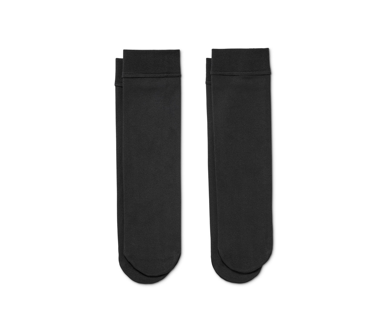 Dwie pary czarnych podkolanówek termicznych leżą obok siebie.