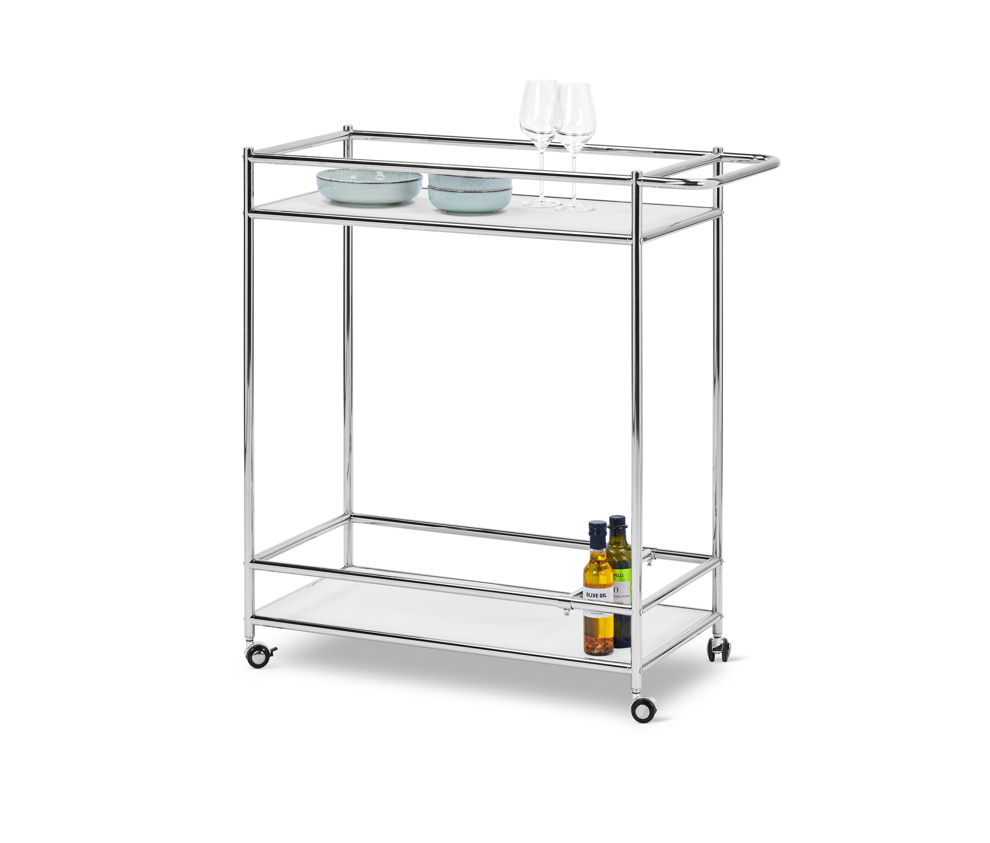 Tchibo - Metalowy wózek do serwowania »Cn3« z 2 poziomami - kolor: biały