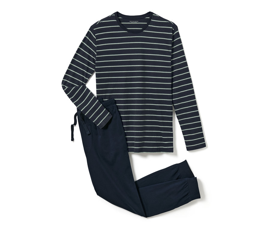 Pasiasty piżama z długim rękawem i spodniami.