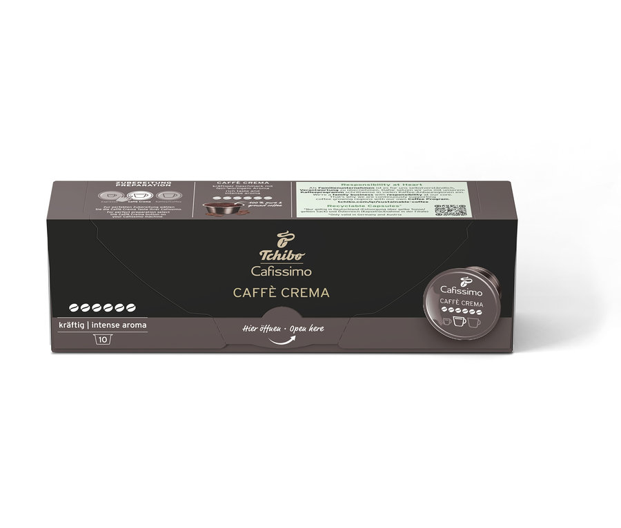 Paczka kapsułek do kawy Cafissimo Caffè Crema kräftig.