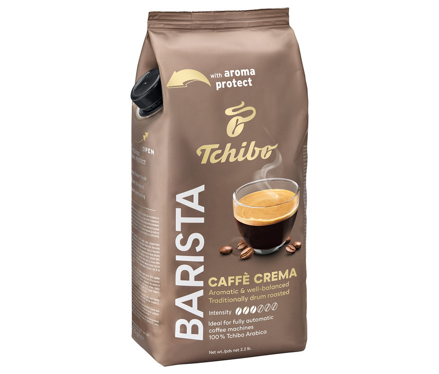Opakowanie kawy ziarnistej BARISTA Caffè Crema - 1x 1 kg od Tchibo.
