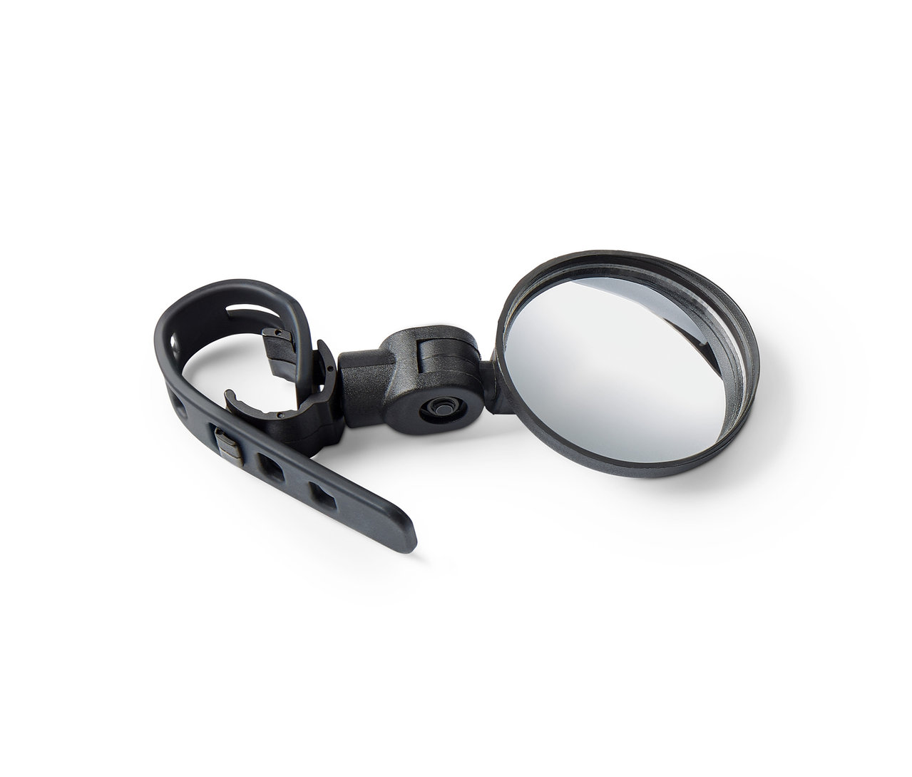 Czarne małe lusterko rowerowe.