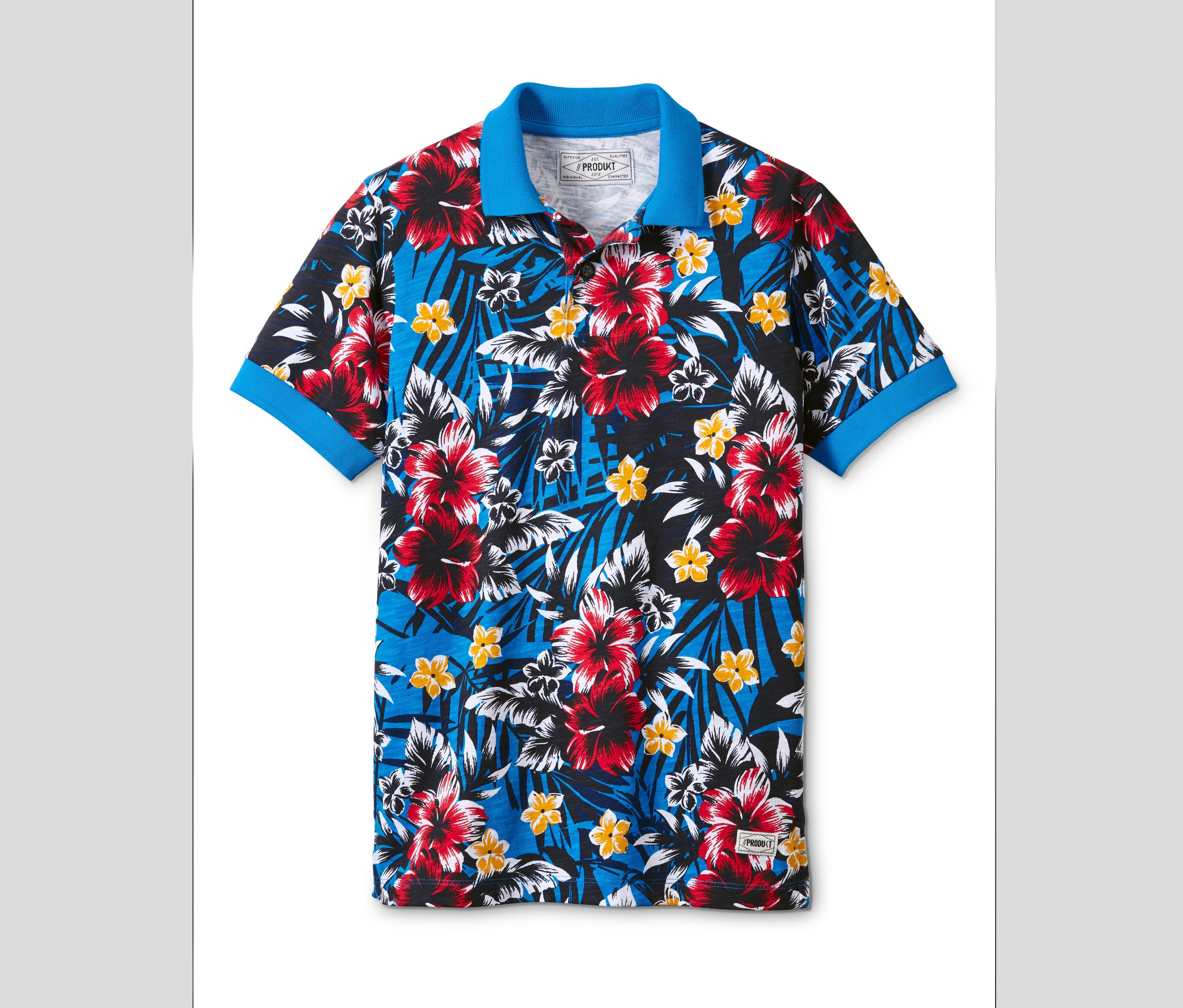 Tchibo - Chłopięca baweniana koszulka polo- niebieski/niebieski/z nadrukiem