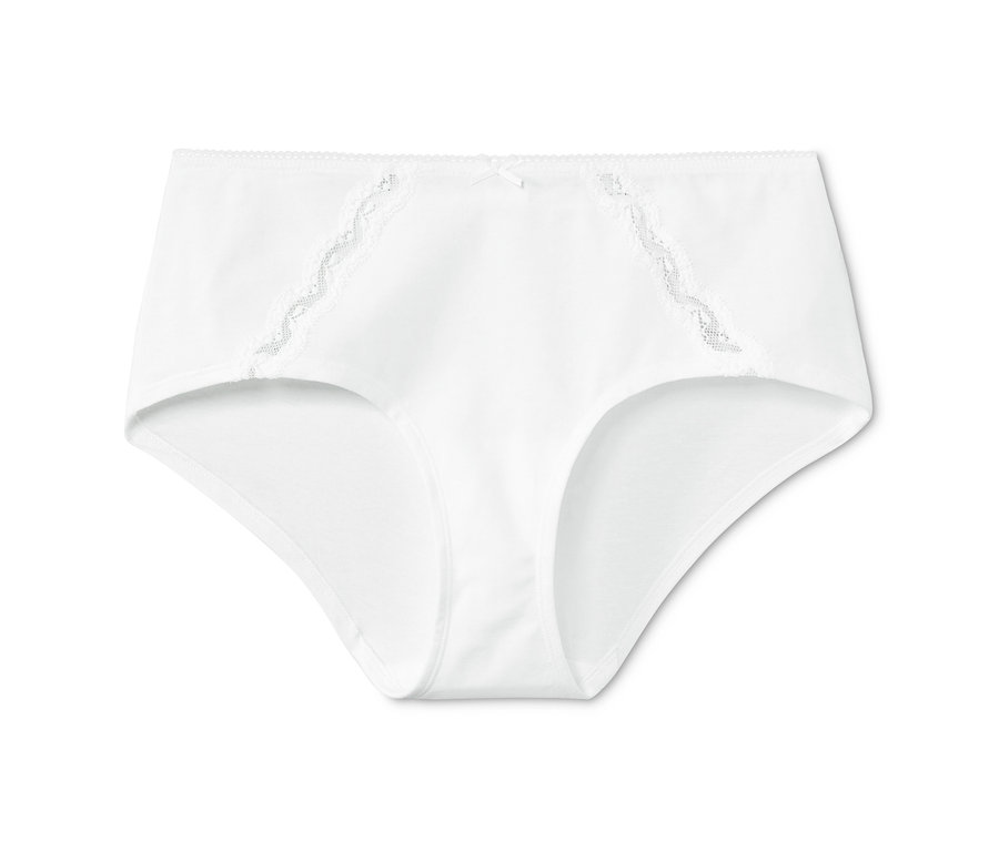 Białe figi typu panty, 2 pary, z koronką.