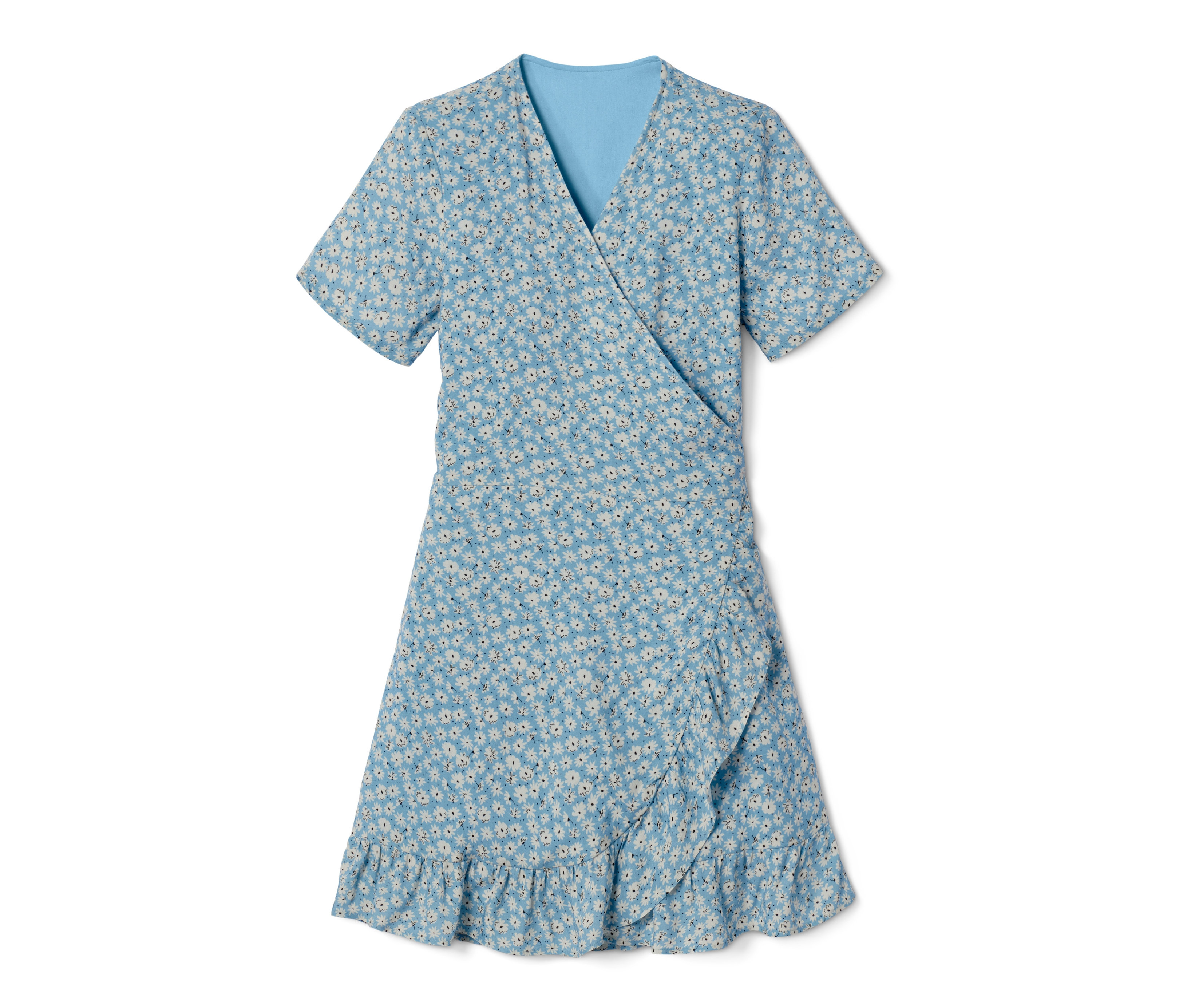 Tchibo - Sukienka kopertowa- niebieski/z nadrukiem