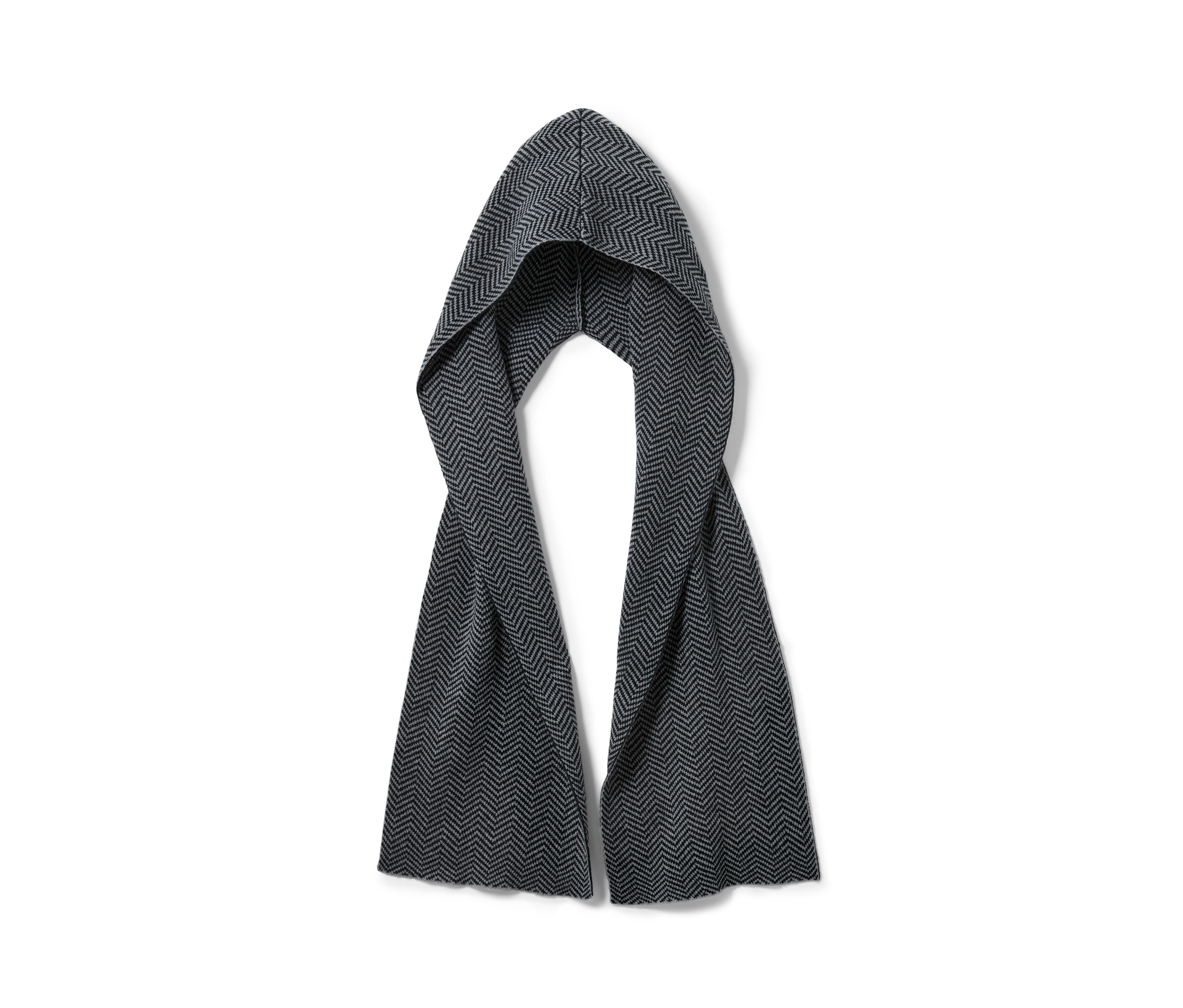 Tchibo - Szal z kapturem - kolor: szary/czarny