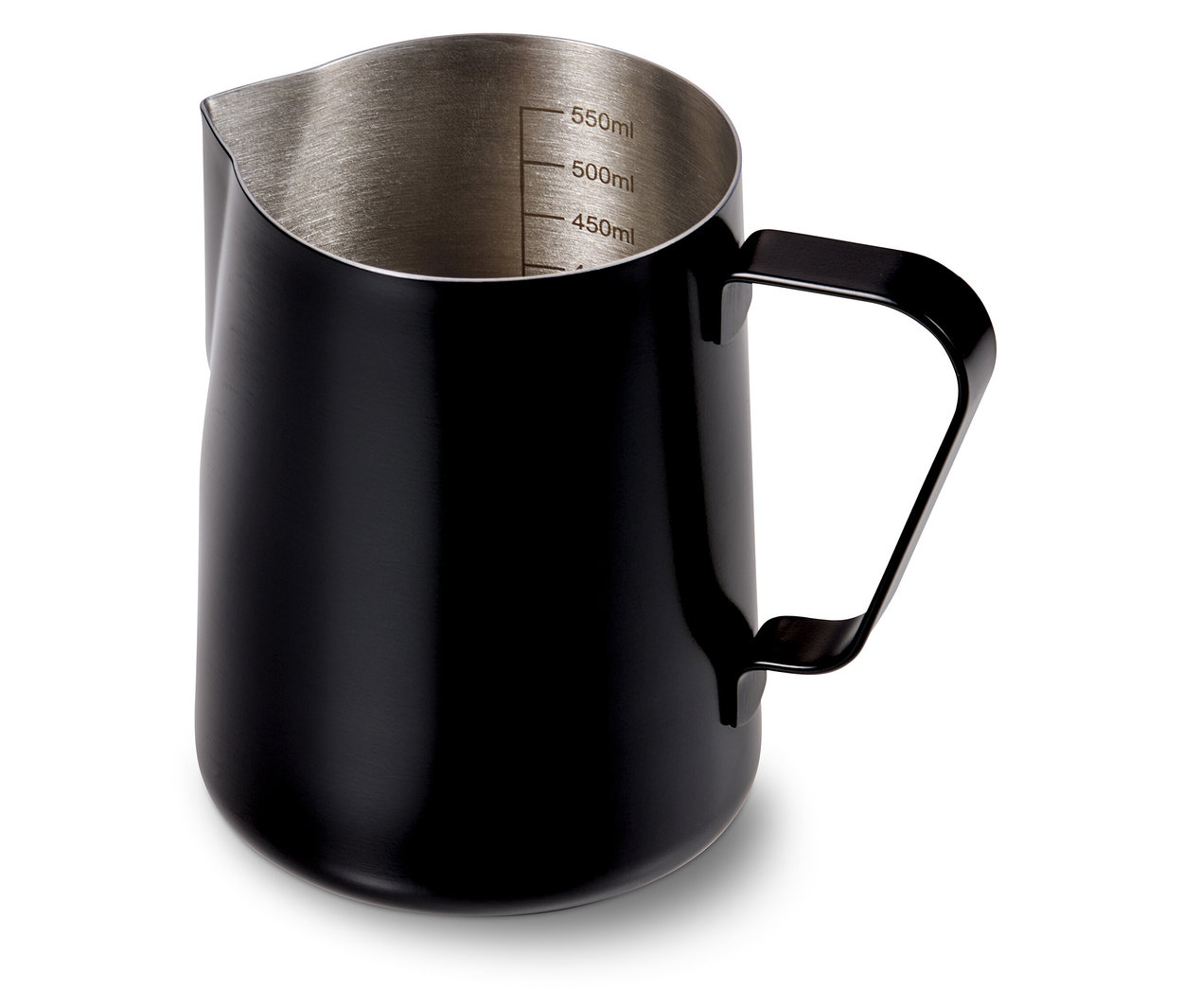 Czarny dzbanek na mleko.