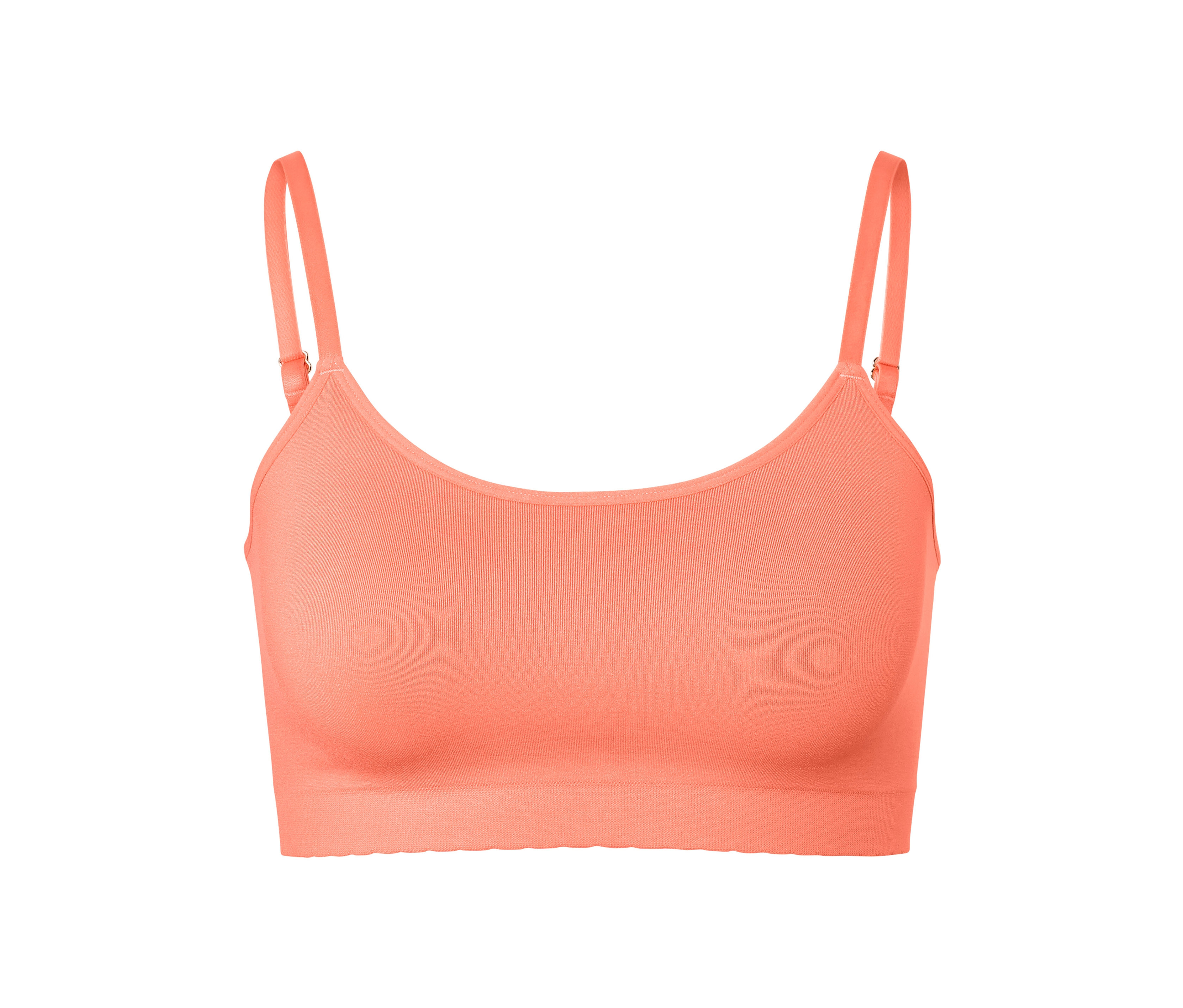 Tchibo - Bezszwowy biustonosz z koronką- pomarańczowy