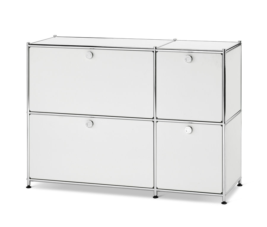 Biała szafka typu sideboard »CN3« z 4 klapami.