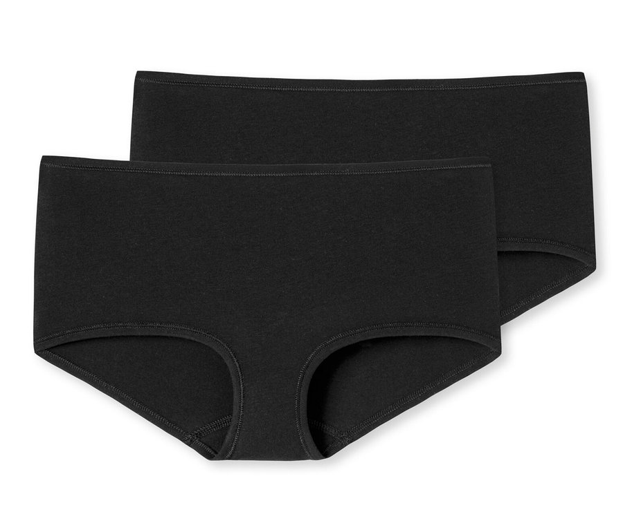 Dwie pary czarnych szortów z bawełny ekologicznej SCHIESSER.