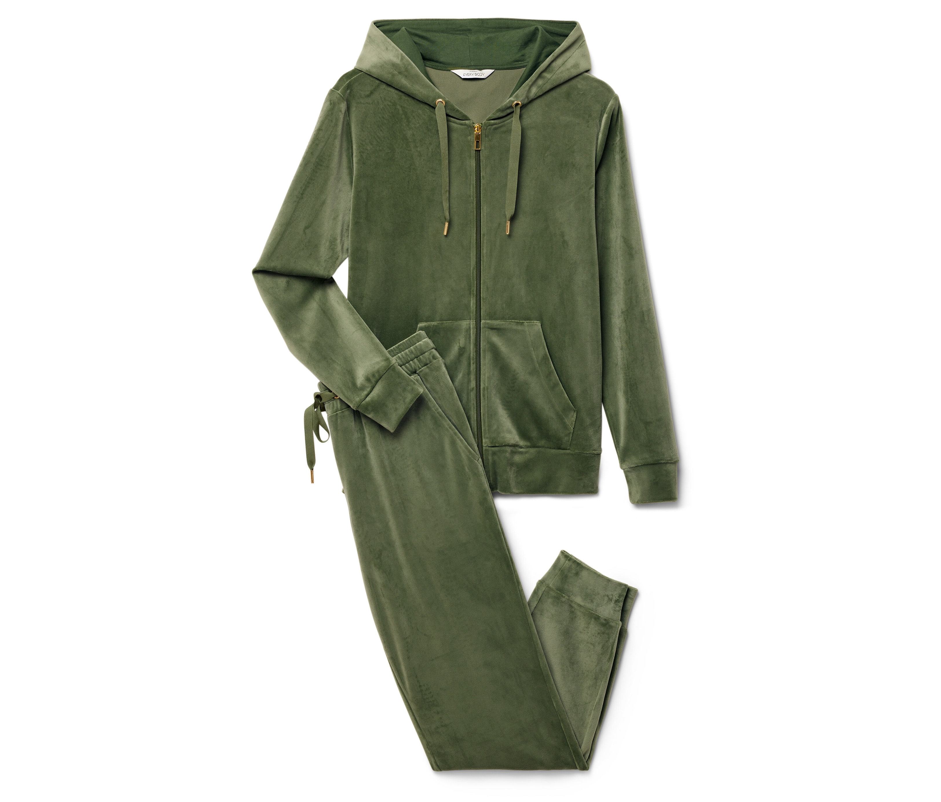 Tchibo - Dres domowy z weluru- zielony