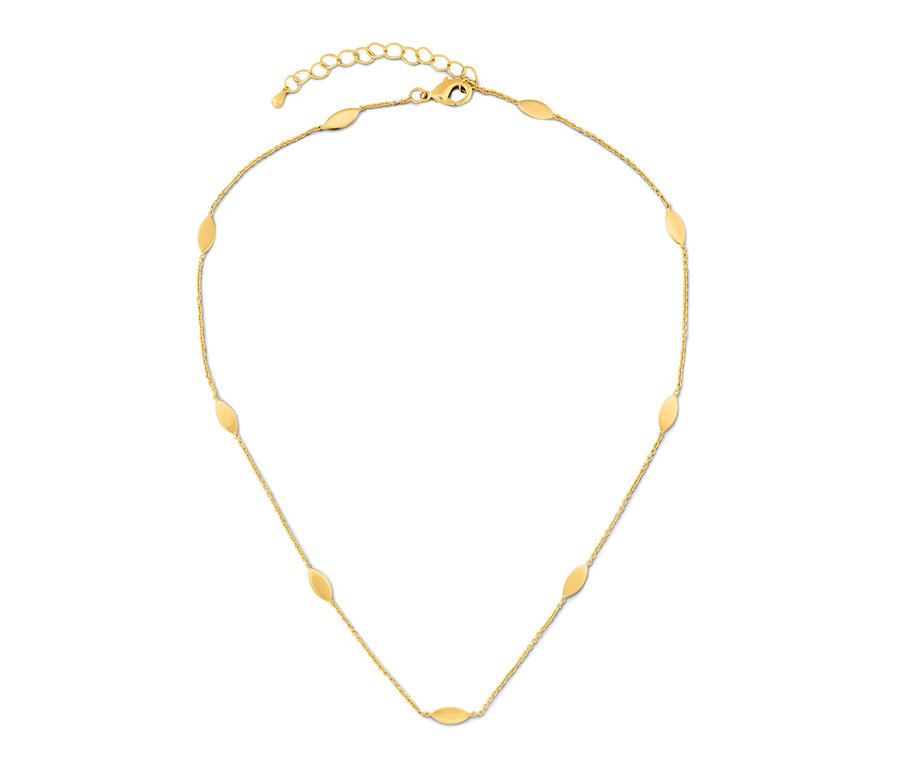 Złoty naszyjnik z kryształkami Navette.