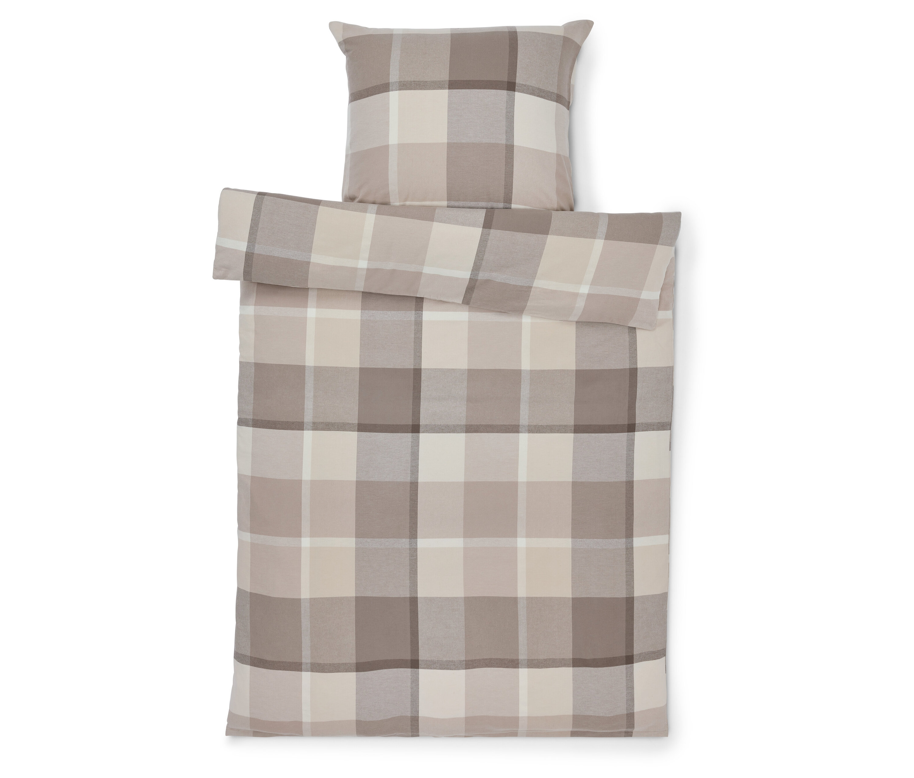 Tchibo - Pościel z flaneli - kolor: beżowy/szary