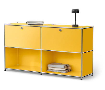 Metalowa szafka „CN3” z 2 klapami do indywidualnego umieszczenia, żółta