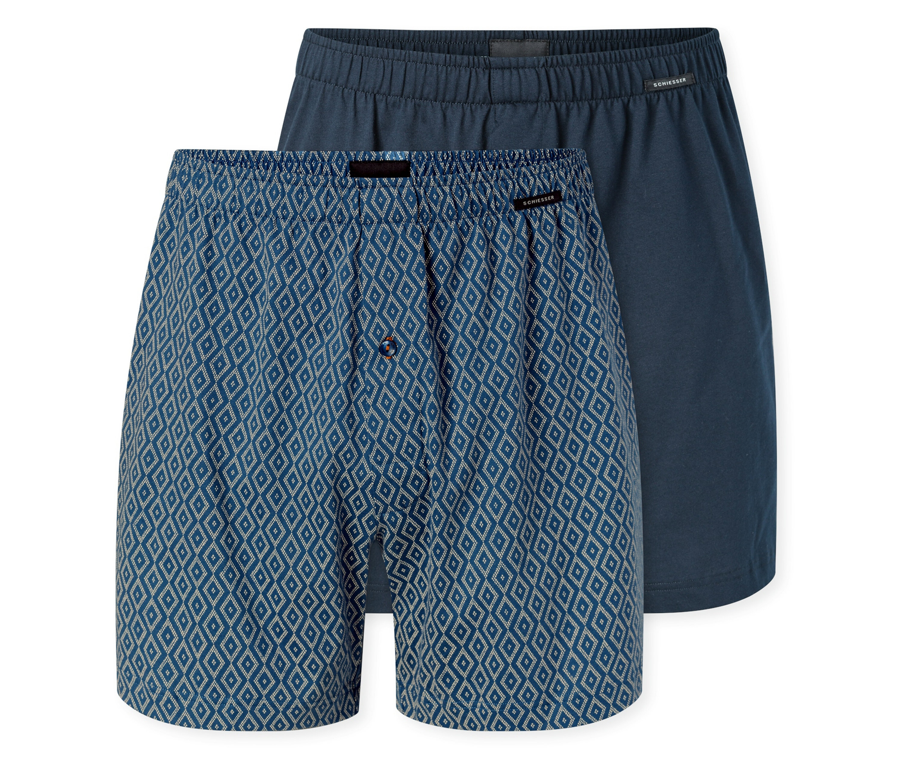 Bokserki dżersejowe Schiesser- niebieski/z nadrukiem