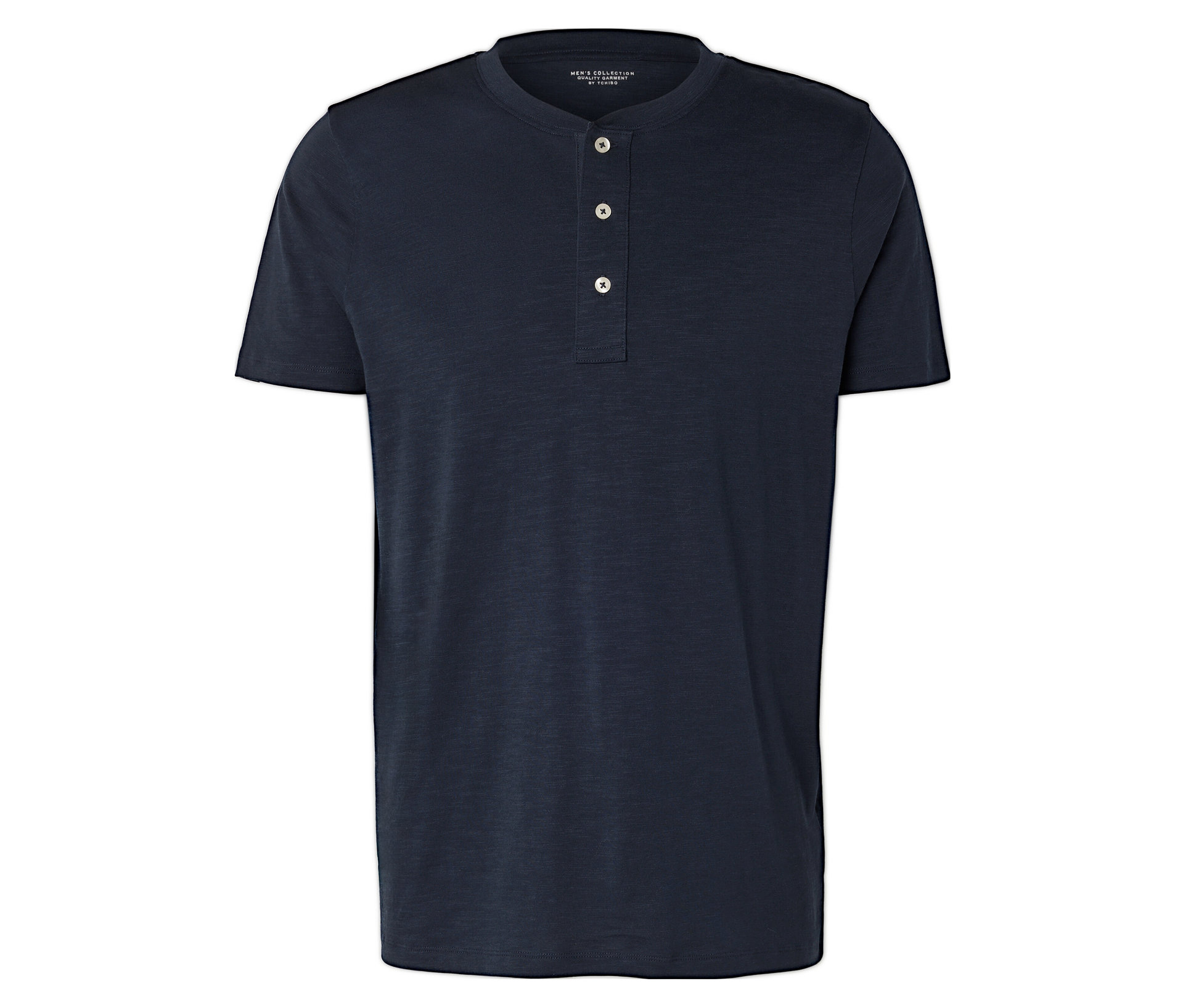 Tchibo - Koszulka henley z krótkim rękawem- niebieski