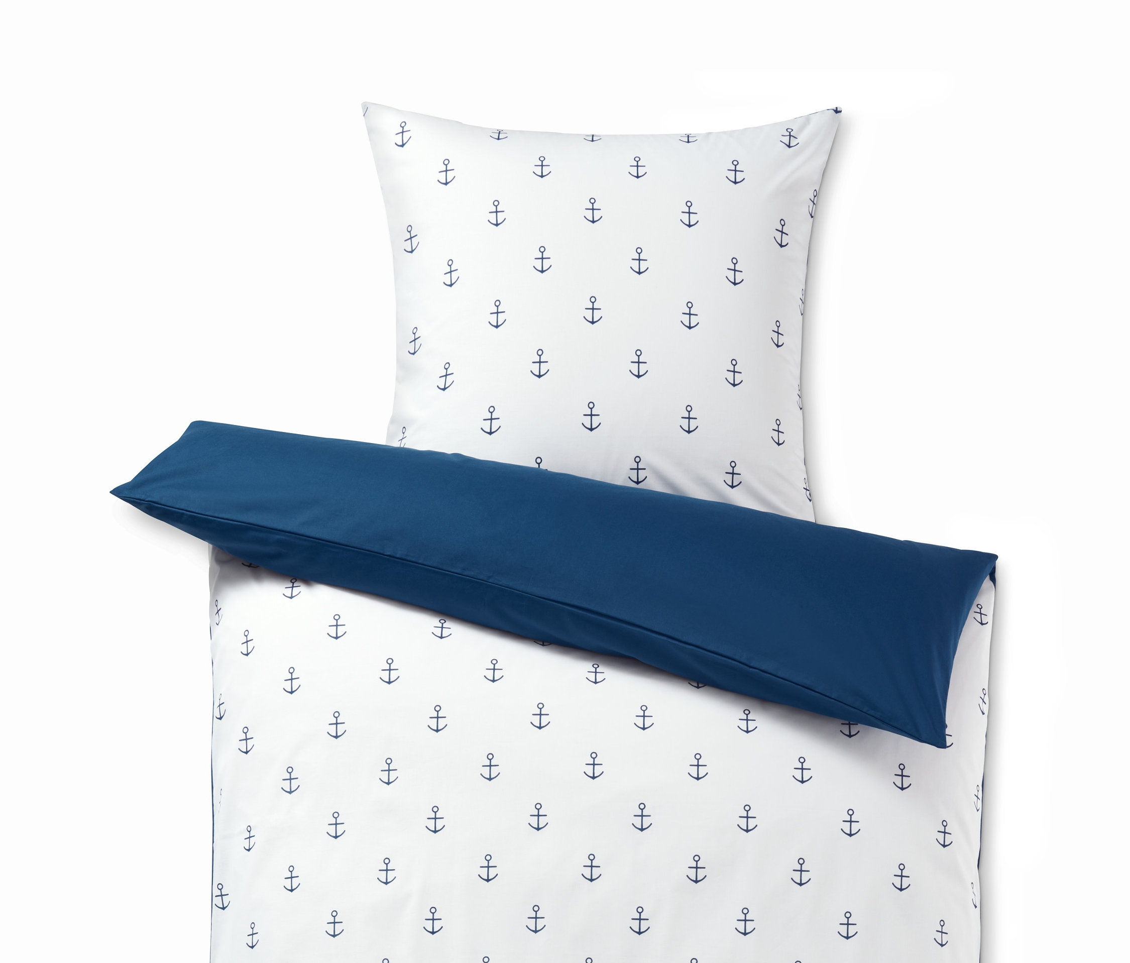 Tchibo - Pościel z bawełny renforcé - kolor: niebieski/biały