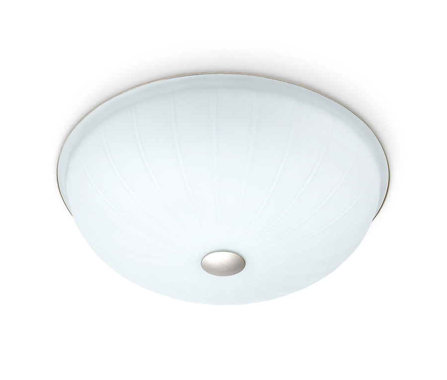 Lampa sufitowa lub ścienna ze szklanym kloszem.