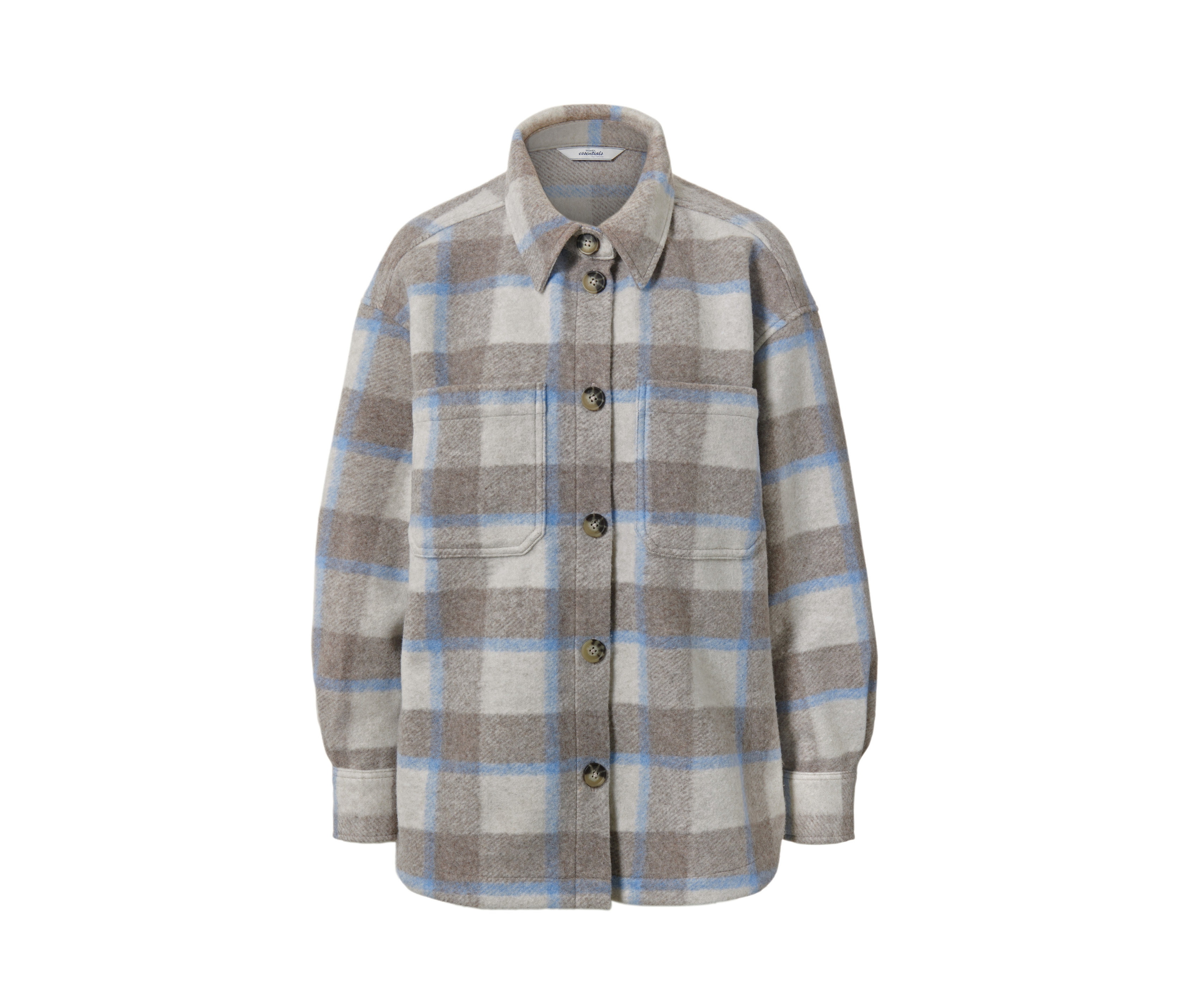 Tchibo - Kurtka koszulowa w kratkę- niebieski/szary/w kratkę