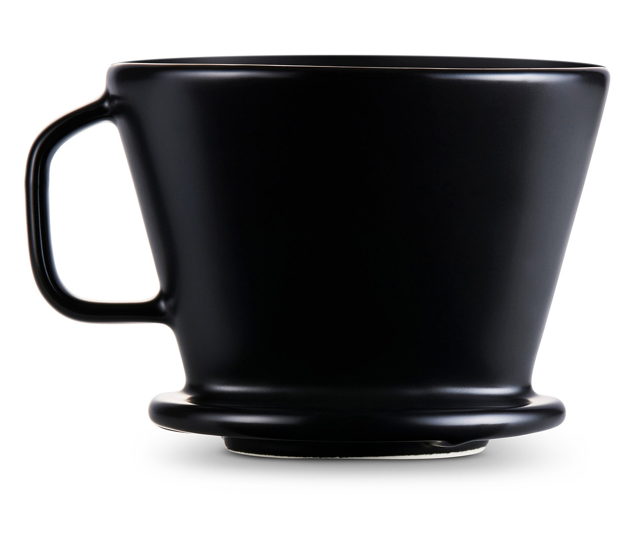 Zbliżenie na czarny ręczny filtr do kawy, rozmiar 2.