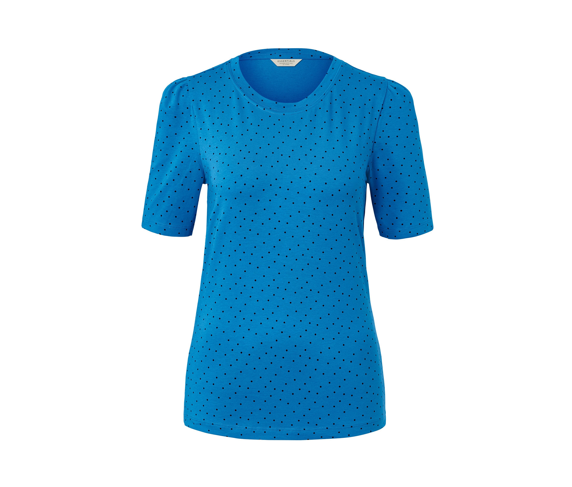 Tchibo - T-shirt w kropki- niebieski/w kropki