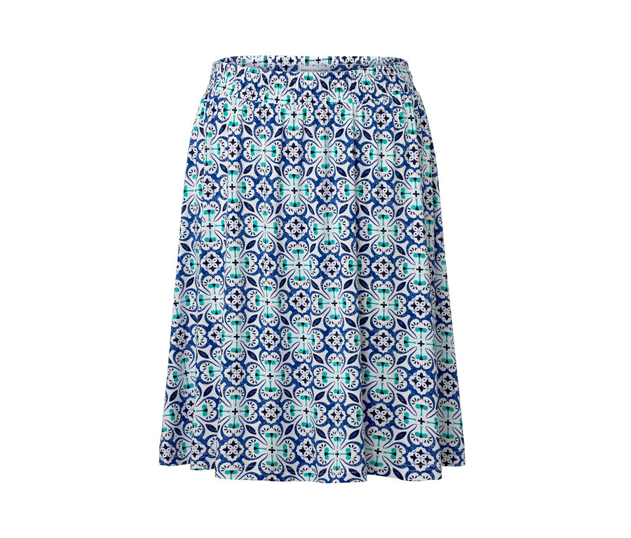 Spódnica z dżerseju ze wzorem na całej powierzchni.