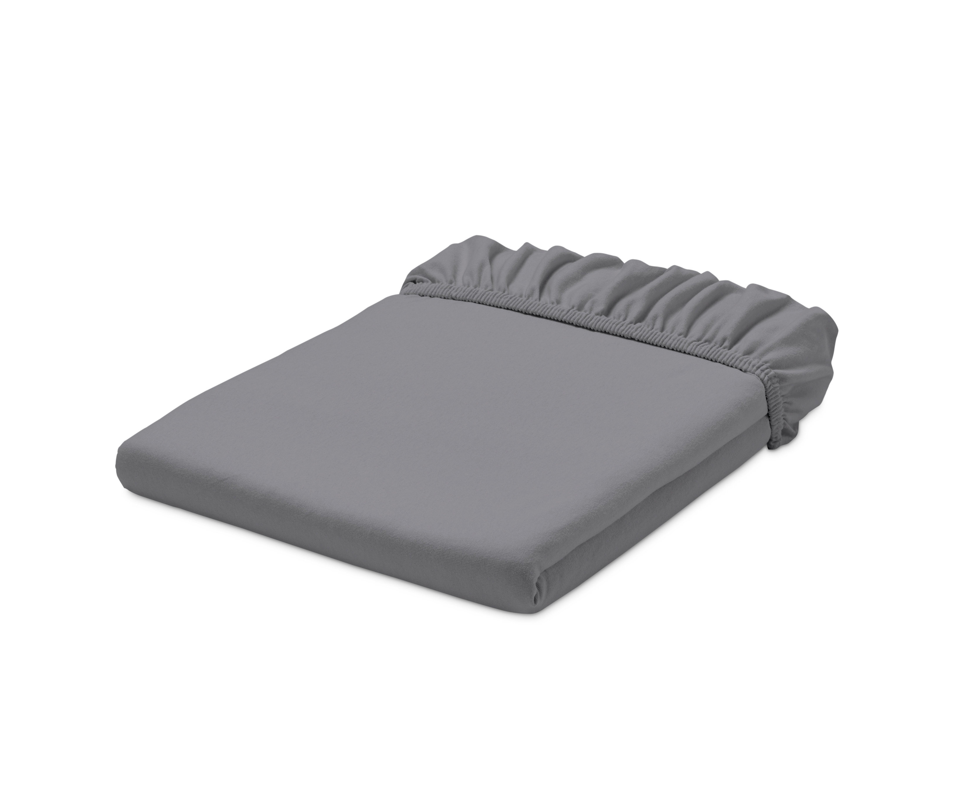 Tchibo - Prześcieradło dżersejowe z gumką - kolor: szary