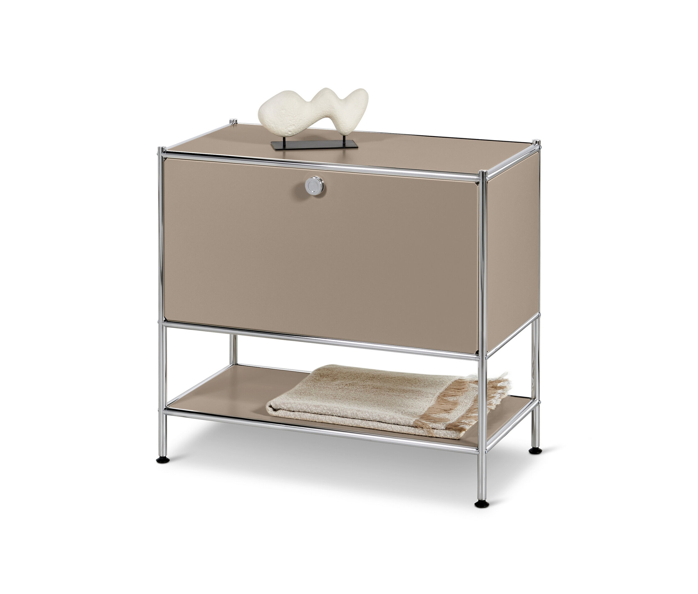 Tchibo - Metalowa szafka typu sideboard „Cn3” z klapą, szarobeżowa