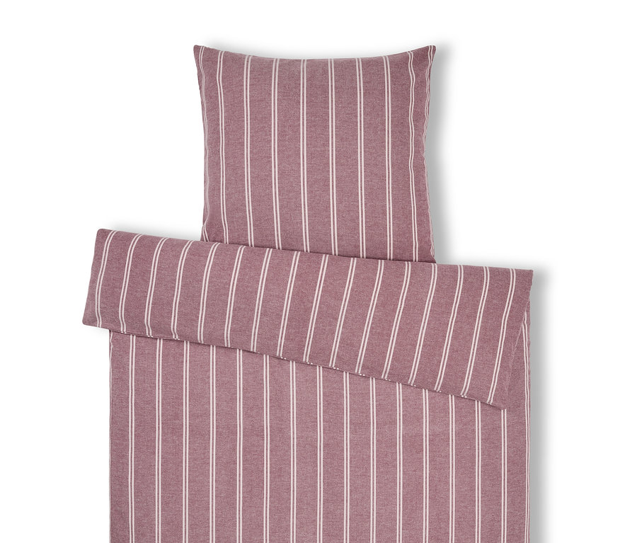 Pościel w paski z poduszką.