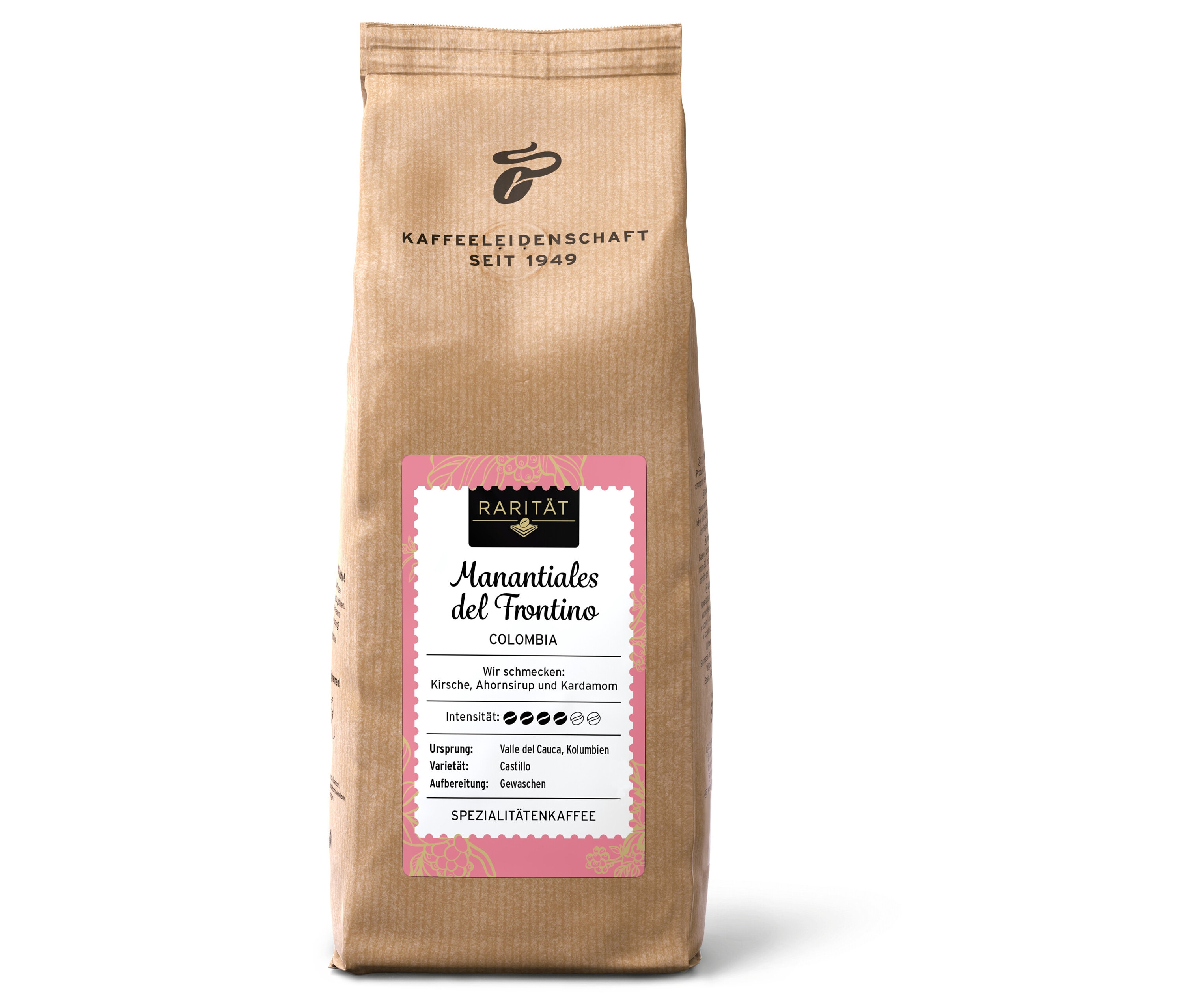 Paczka z ziarnami kawy Manantiales del Frontino Colombia.