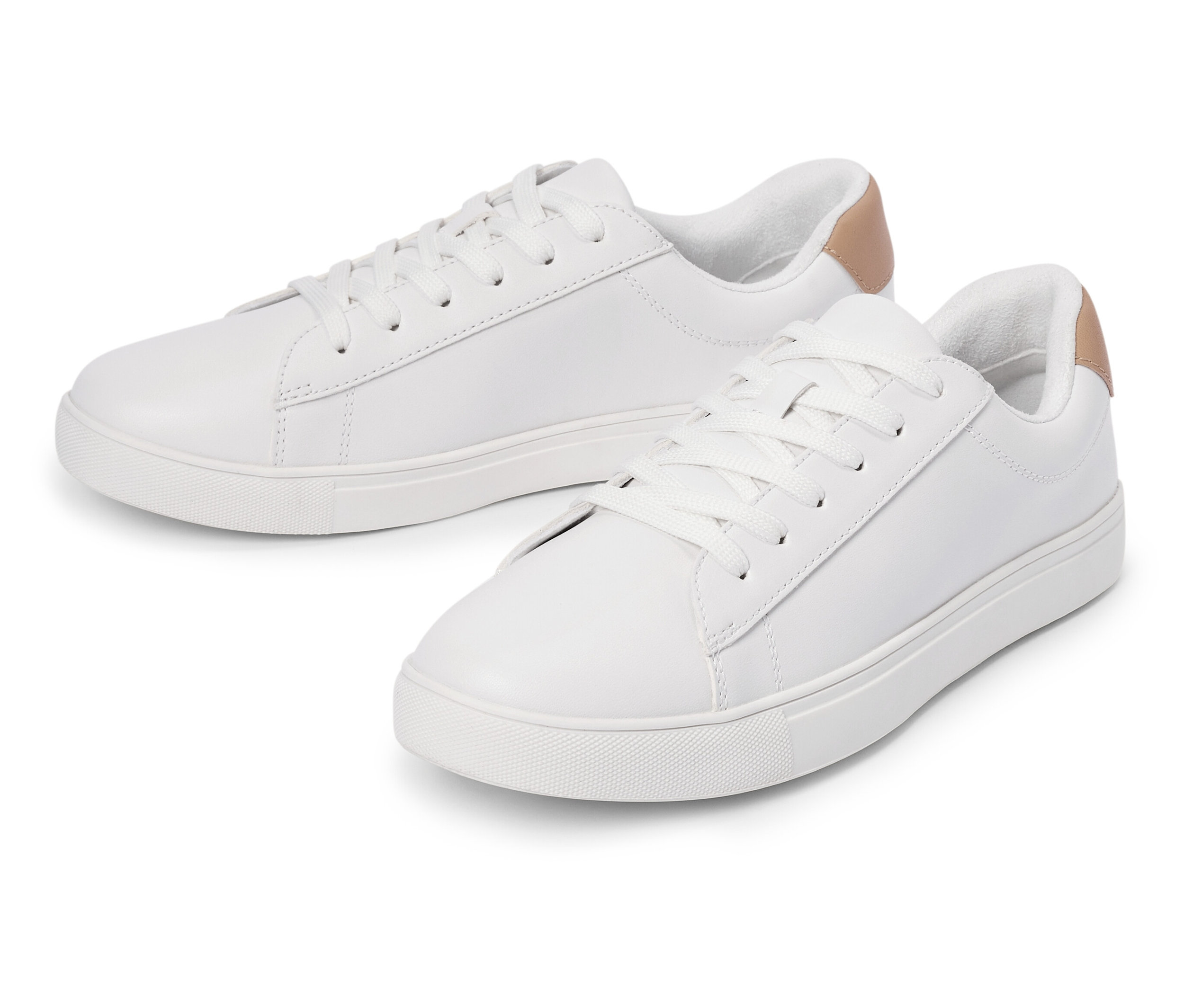 Tchibo - Skórzane sneakersy- biały