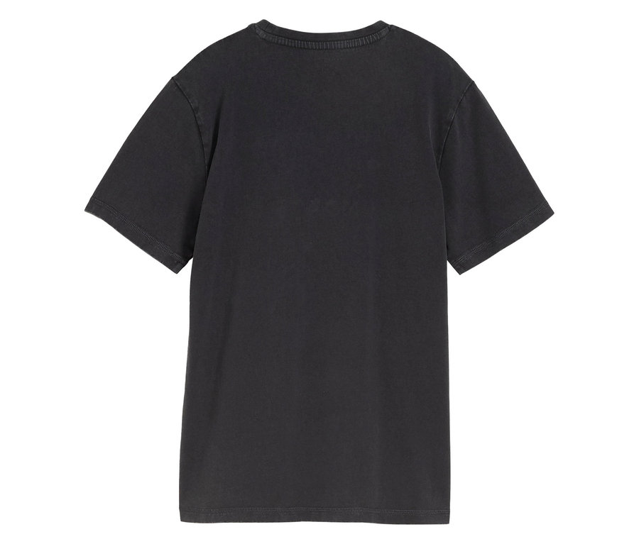 Z tyłu koszulka dziecięca Tom Tailor Basic z efektem acid wash, coal grey.